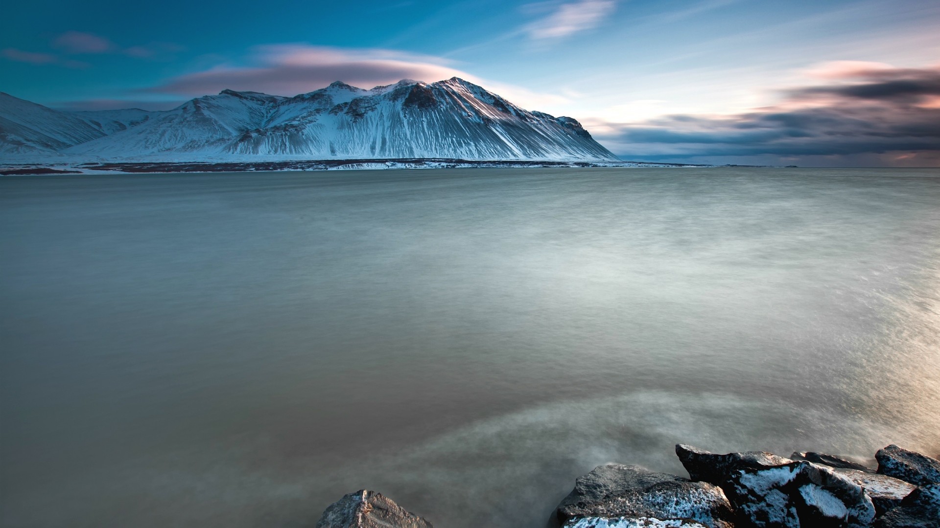 1920x1080  Wallpaper iceland, mountains, cold, stones