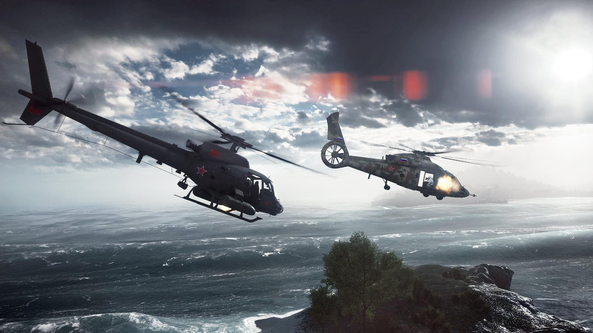 1920x1080 Battlefield 4 - Helicopters attack on Paracel Storm  wallpaper