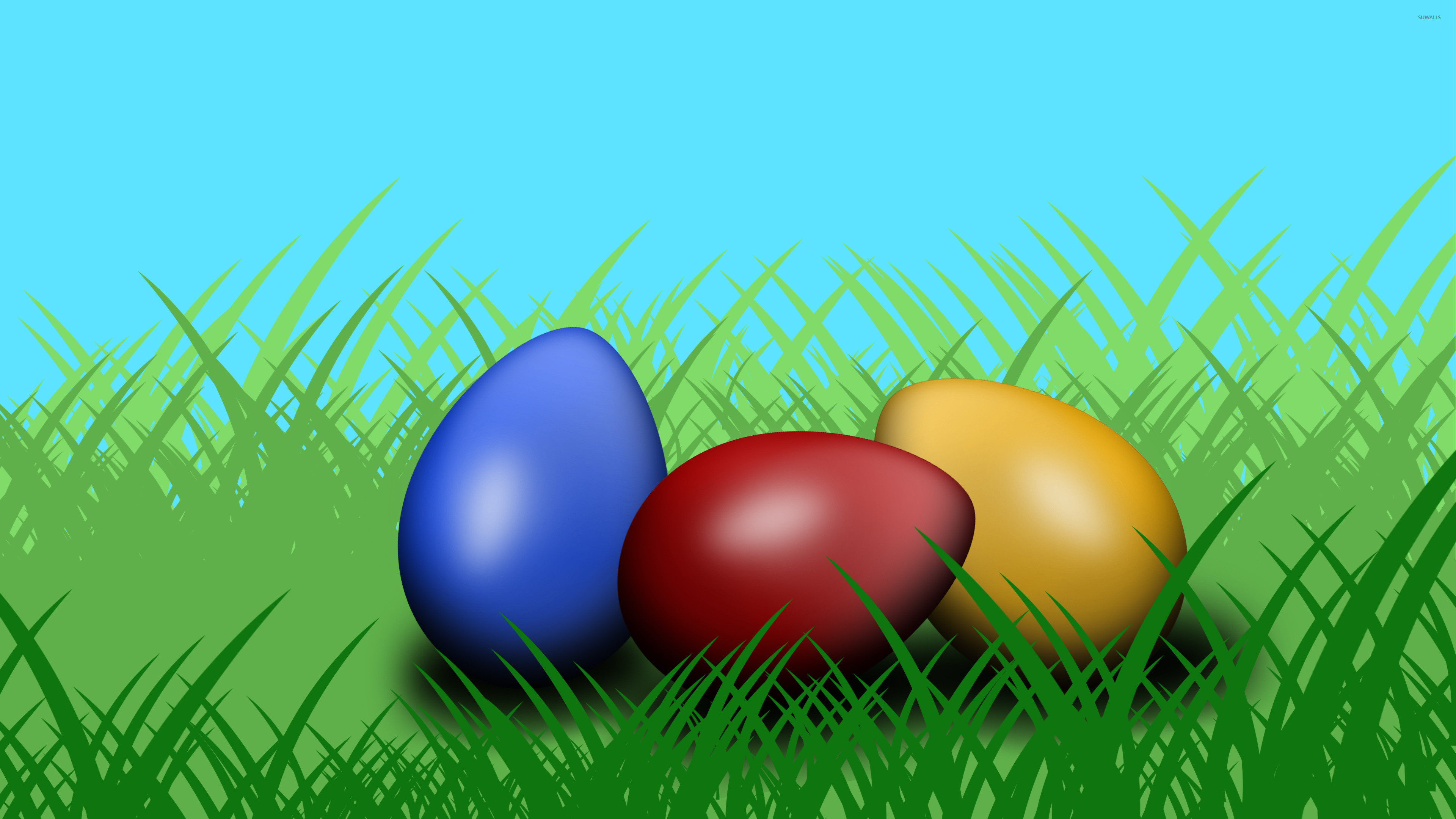 3840x2160 Easter egg in the grass wallpaper