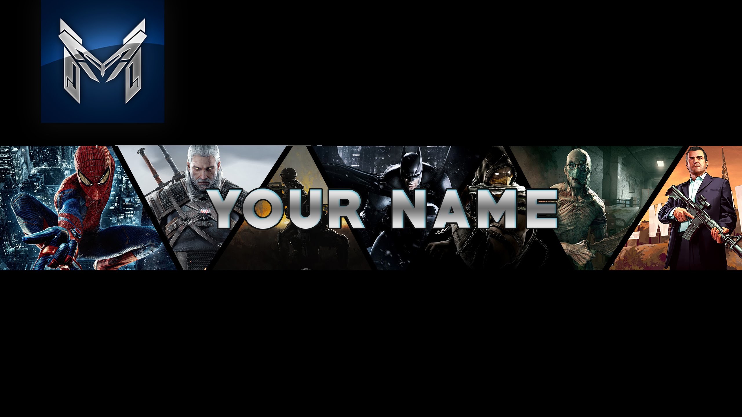 2560x1440 Gaming Youtube banner Template | Free Downland | Speed Art (Photoshop CS6)  - YouTube