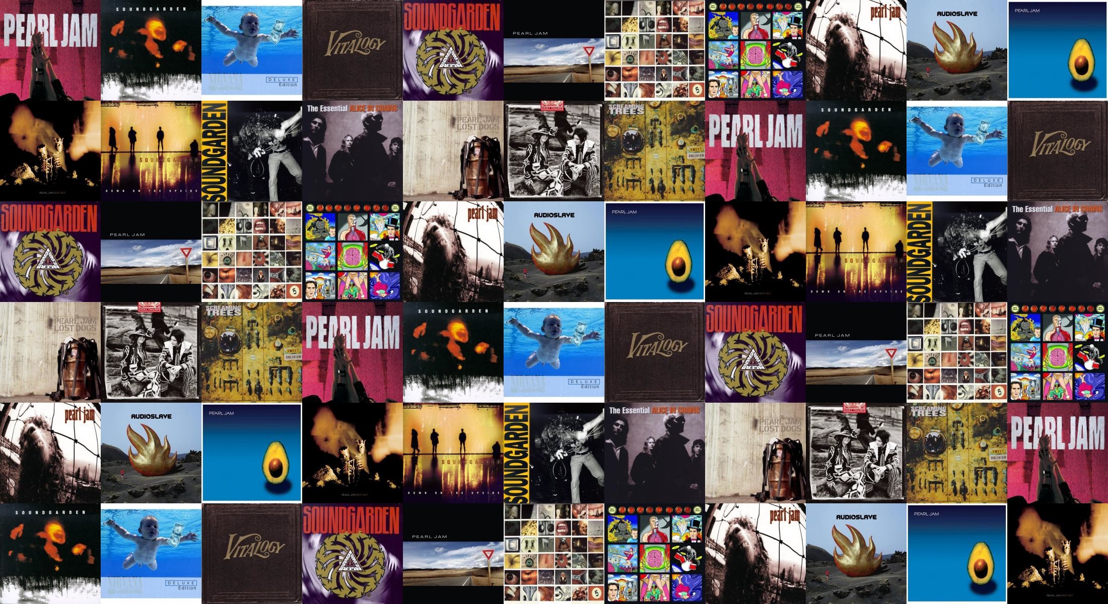 2200x1200 Pearl Jam Ten Soundgarden Superunknown Nirvana Nevermind Wallpaper Â« Tiled  Desktop Wallpaper