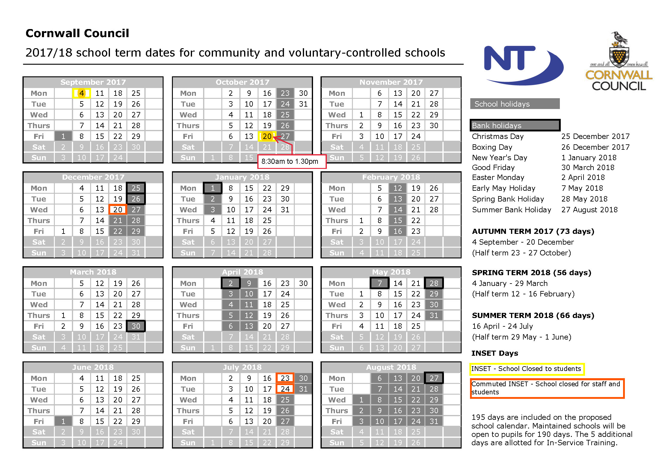 2210x1563 Calendars | Newquay Tretherras