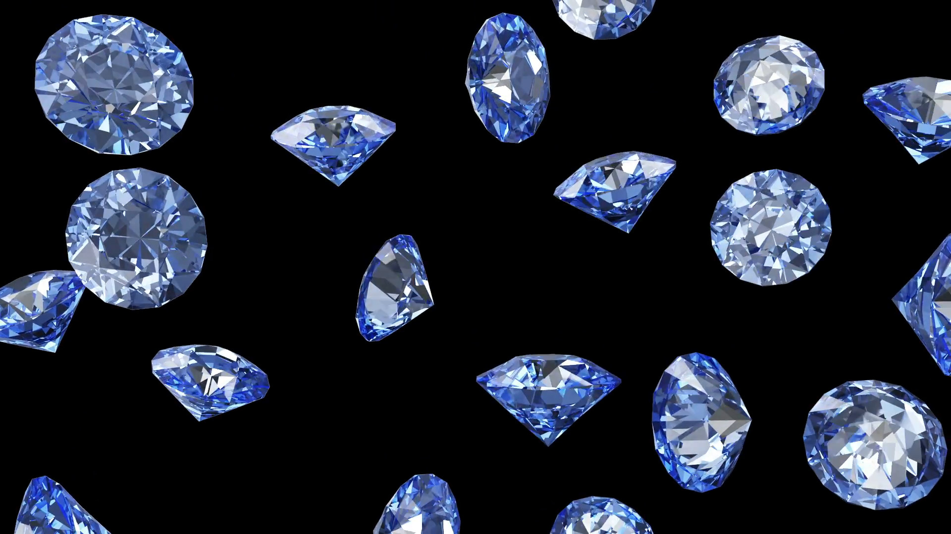 1920x1080 Falling Blue Diamonds on black background. HQ Seamless Looping Animation  with Alpha Channel Motion Background - VideoBlocks