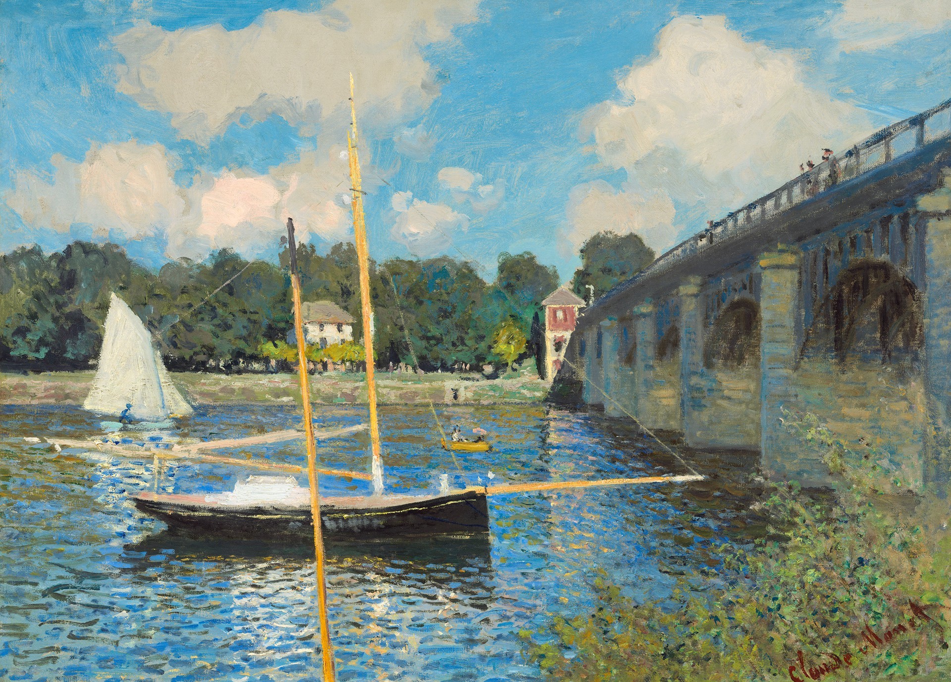 1920x1378 Claude Monet Paintings, The Bridge at Argenteuil