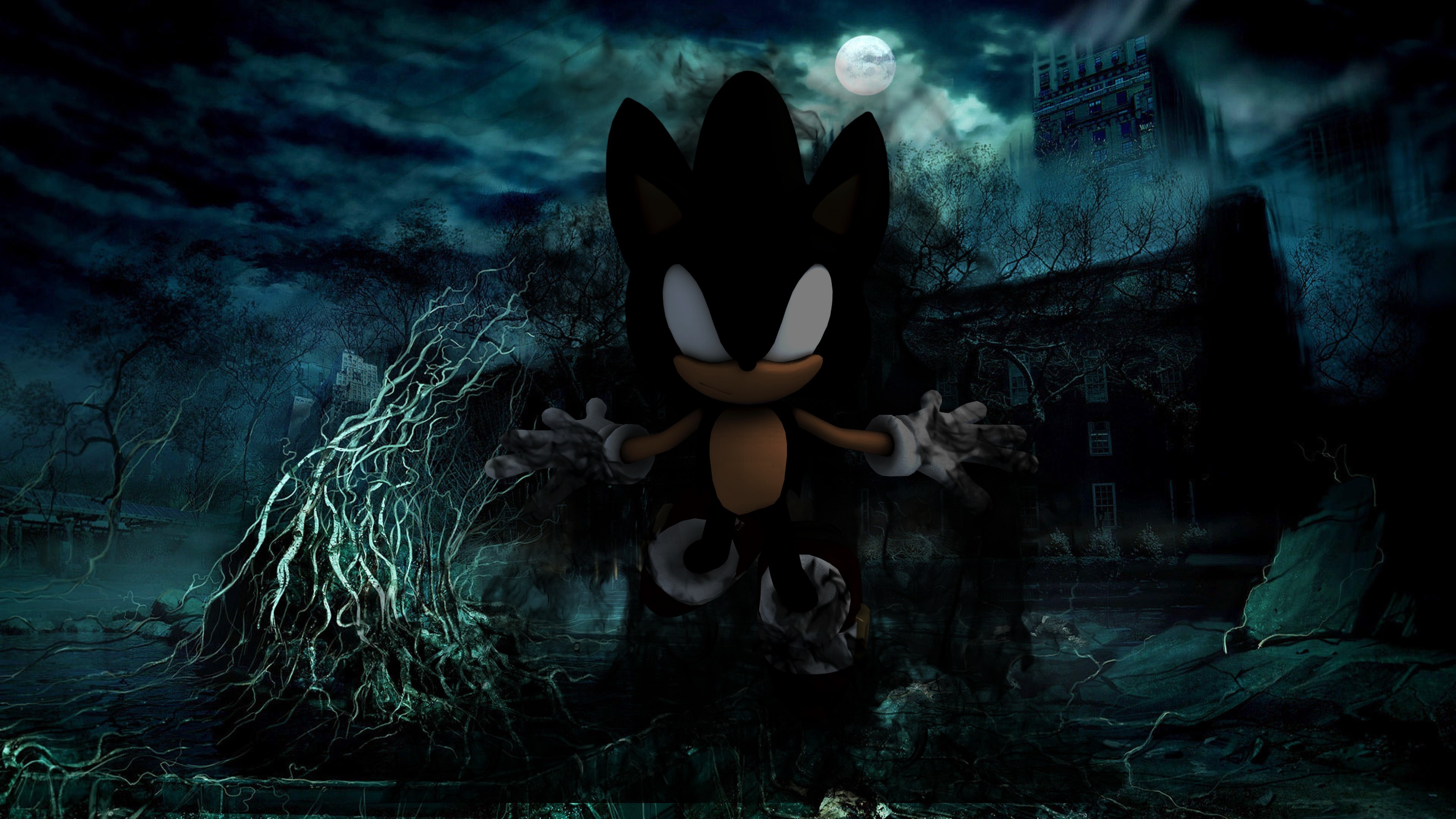 3840x2160 ... Dark Super Sonic Wallpaper 6 by Sonic-Werehog-Fury
