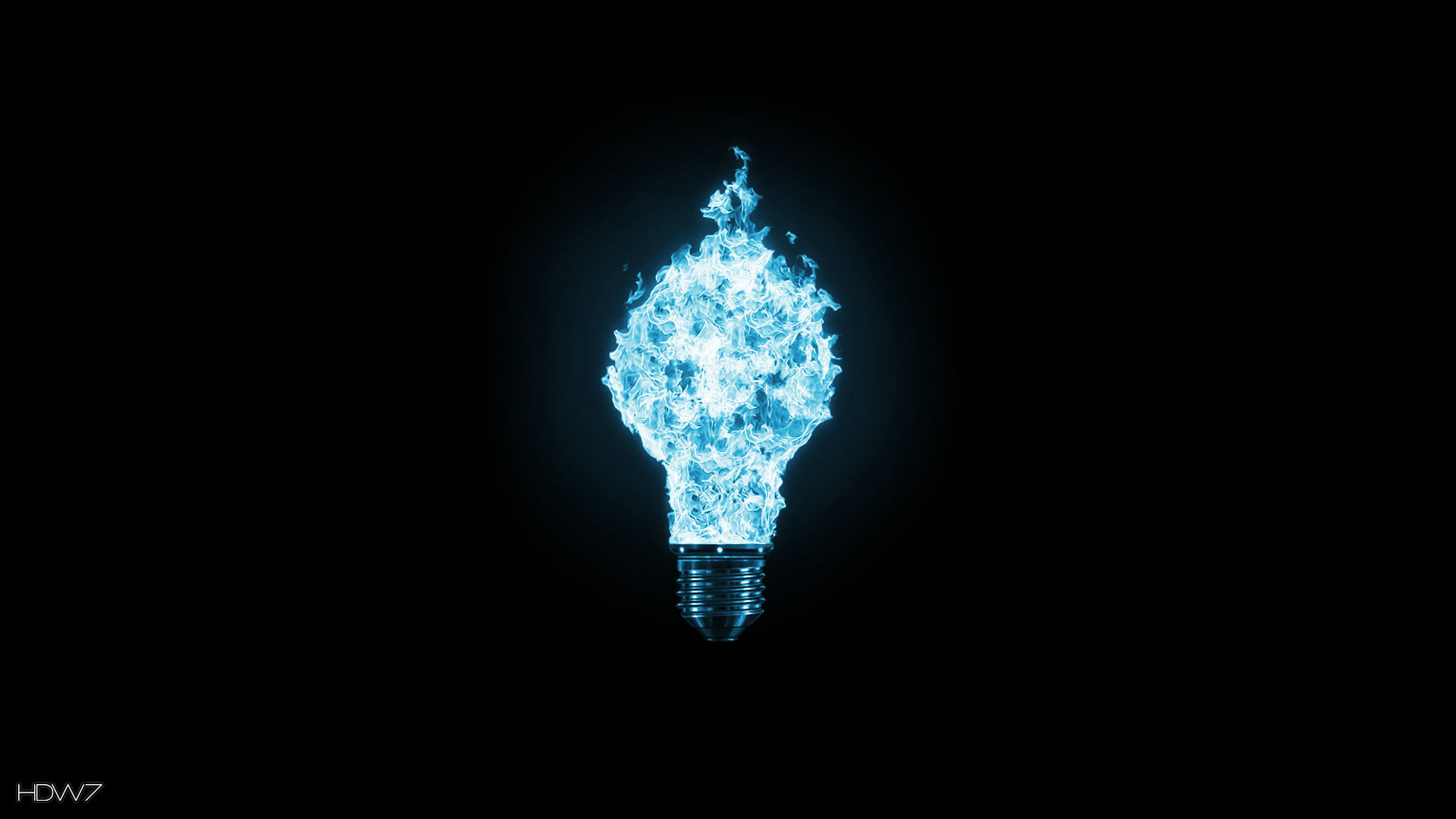 1920x1080 burning blue light bulb  hd wallpaper