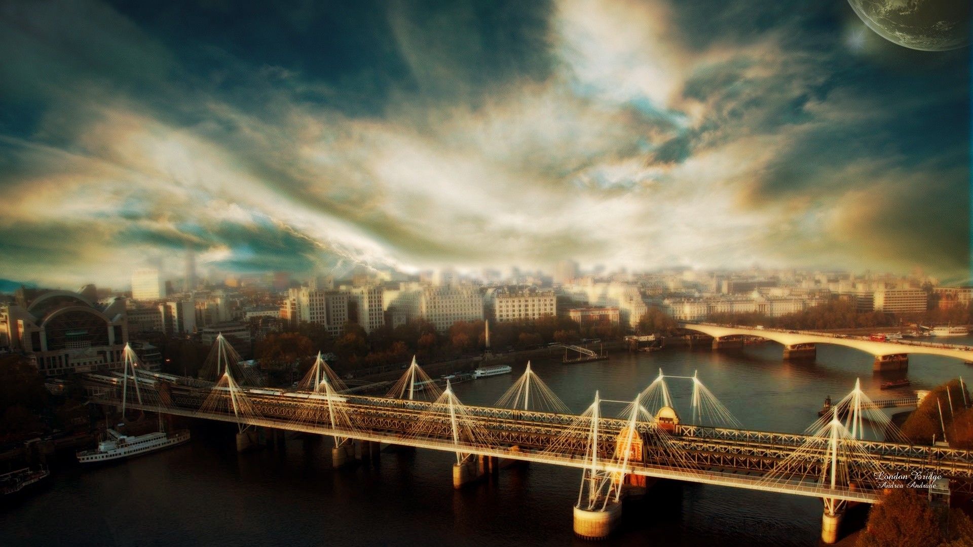 1920x1080 Preview wallpaper london, bridge, river, hdr 