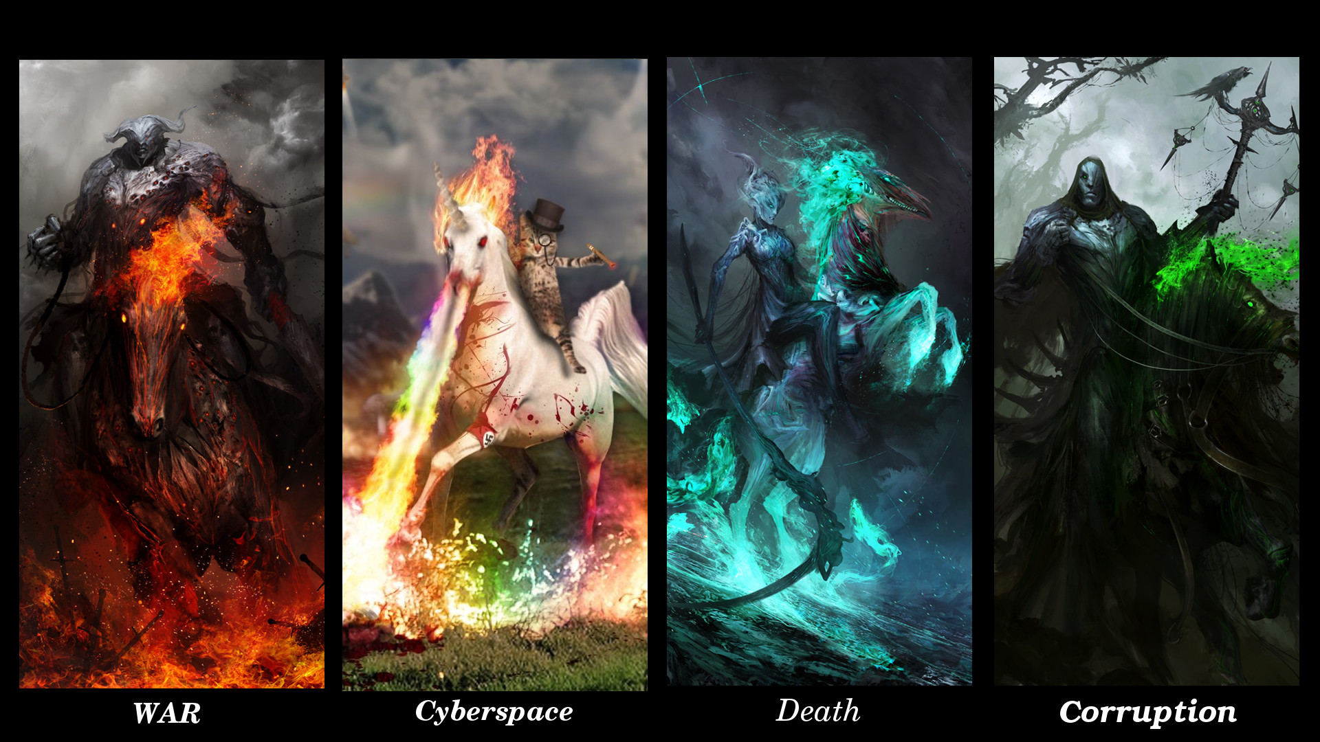 1920x1080 I thought the idea of the Four Horsemen needed to be updated for the 21st  century. Not my artwork but I am sure you will be able to find them here on  ...