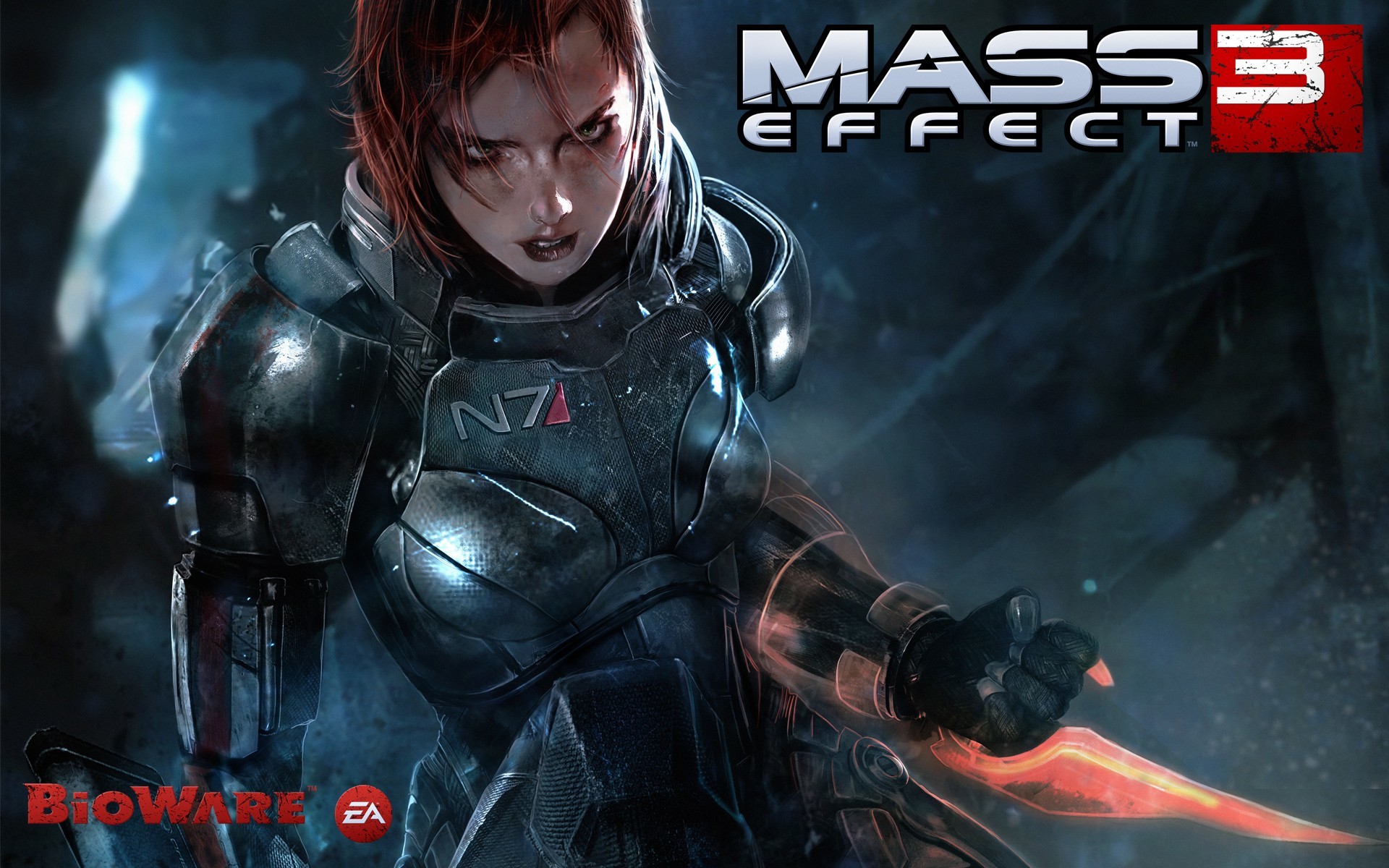 1920x1200 Armored Suit BioWare Commander Shepard Electronic Arts FemShep Games Mass  Effect 3 N7 Redheads Women ...