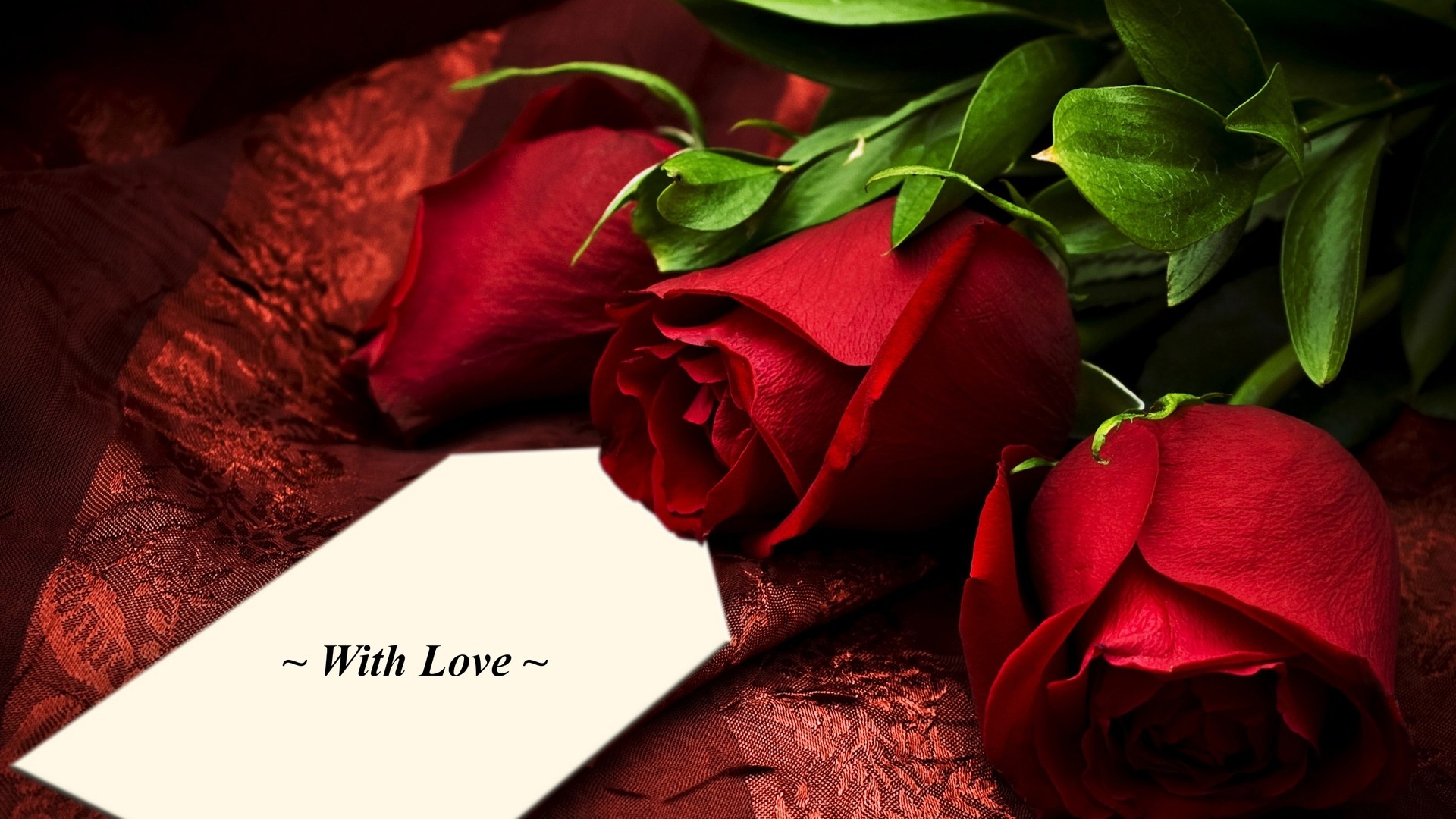 1920x1080 Red Roses with Love