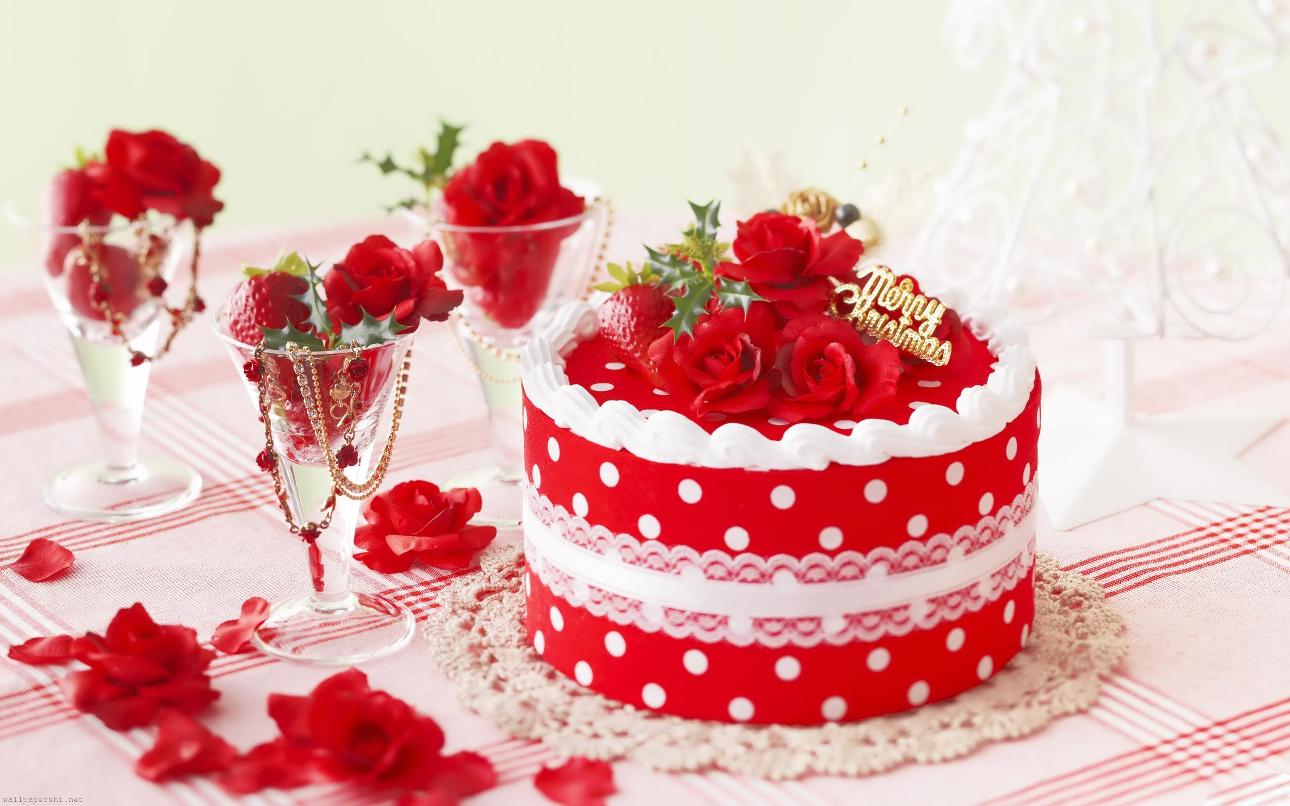 2560x1600 Cake With Roses Desktop Background HD Desktop Wallpaper, Background Image