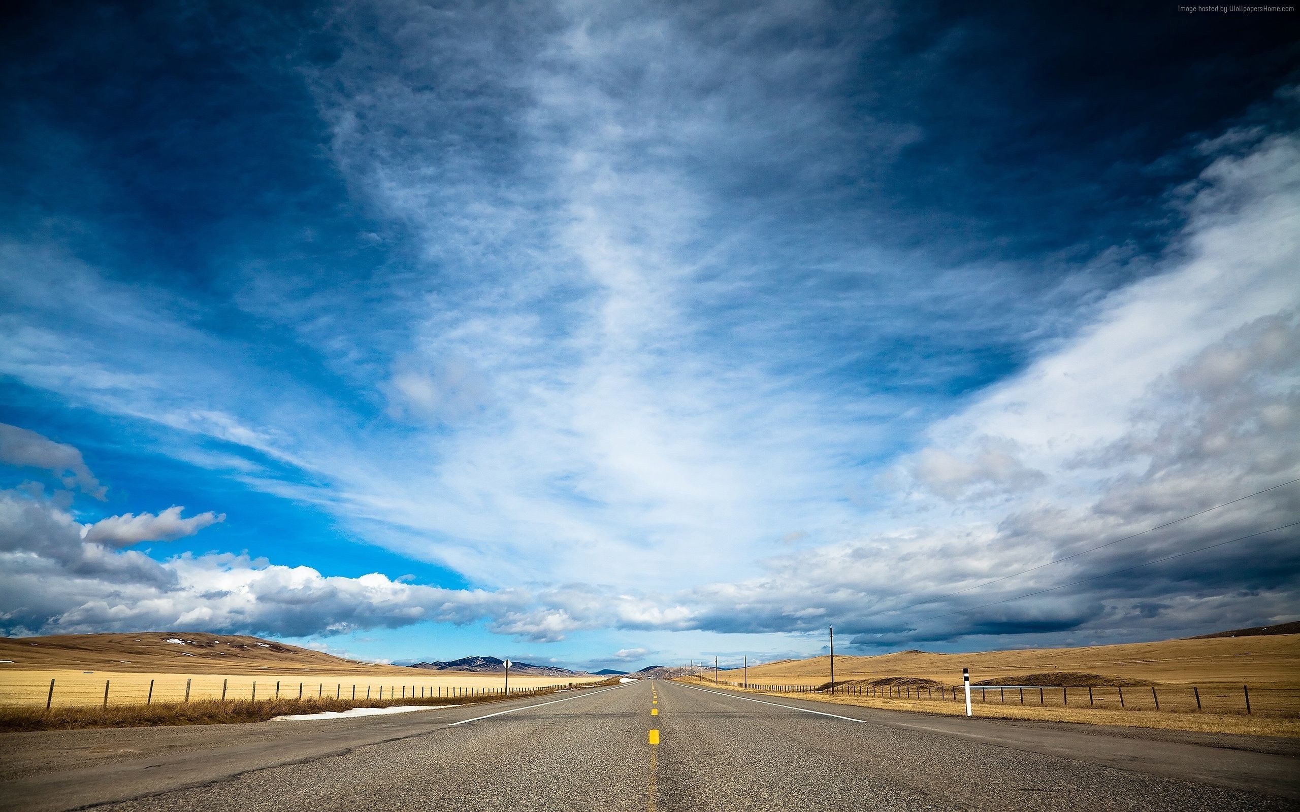 2560x1600 road Wallpaper, Nature / Most Popular: road, clouds, day, sky, dream