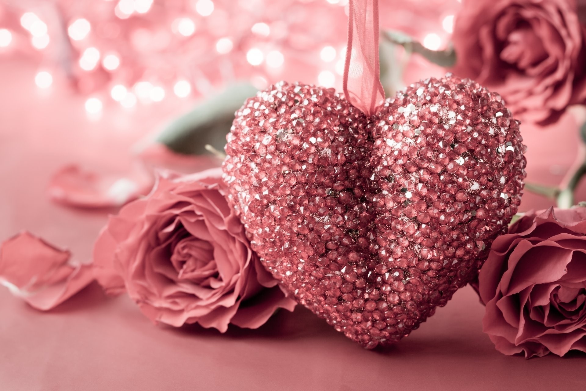 1920x1280 Love Roses And Hearts Wallpapers Valentine's Day Romantic Heart Love Rose  Pink Heart Rose Hd Wallpaper