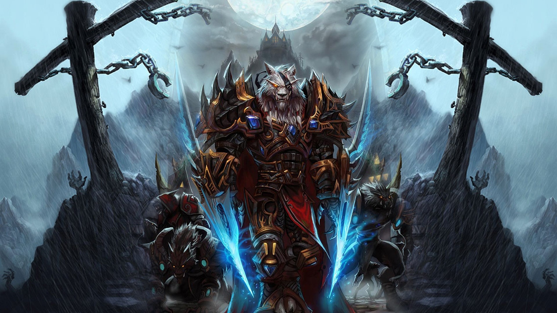 1920x1080 Preview wallpaper world of warcraft, worgen, character, arm, mountain  