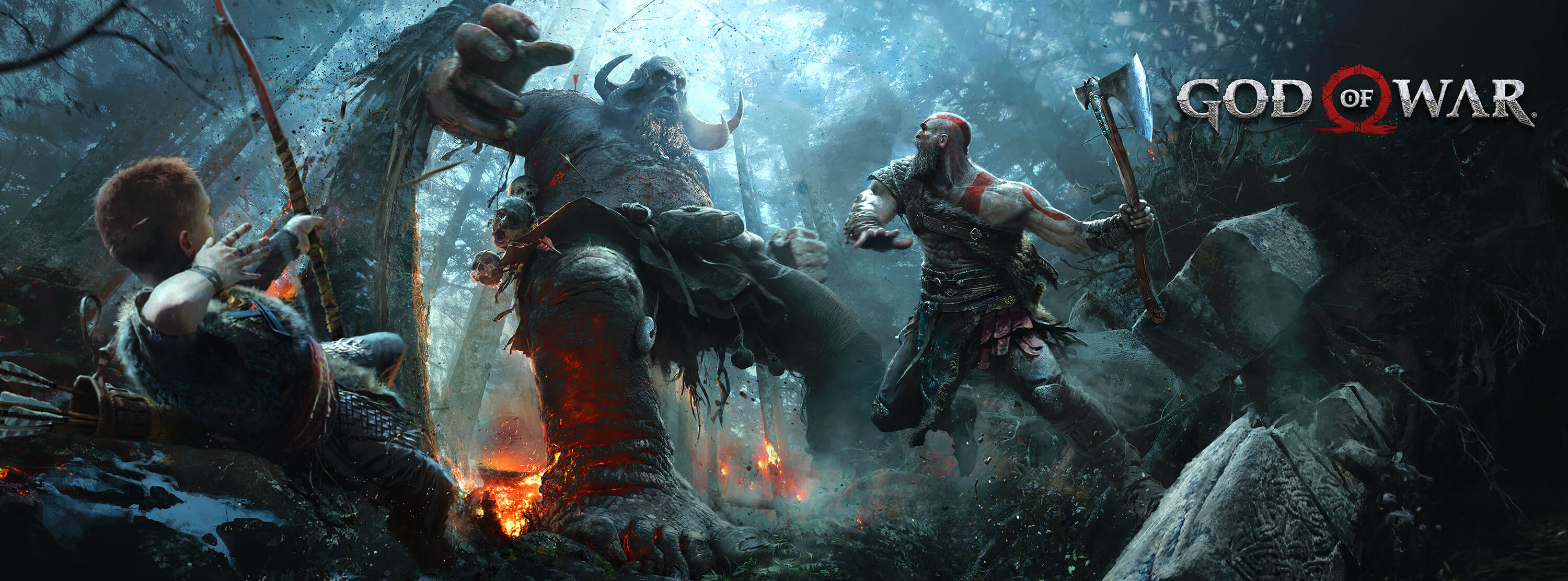 3000x1112 Video Game - God of War (2018) Kratos (God Of War) Wallpaper
