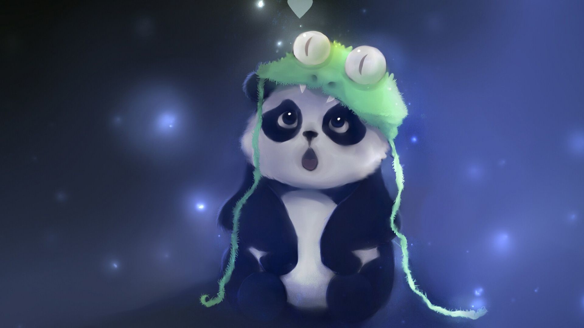 1920x1080 Cute Artistic Panda Wallpaper