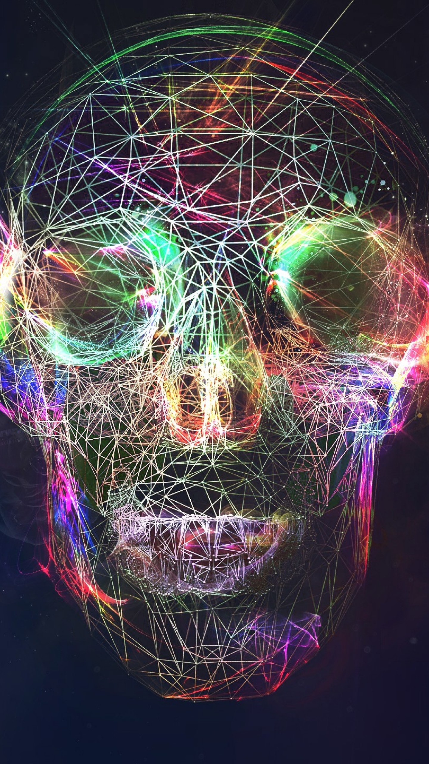 1440x2560 Preview wallpaper skull, abstract, bright, background 