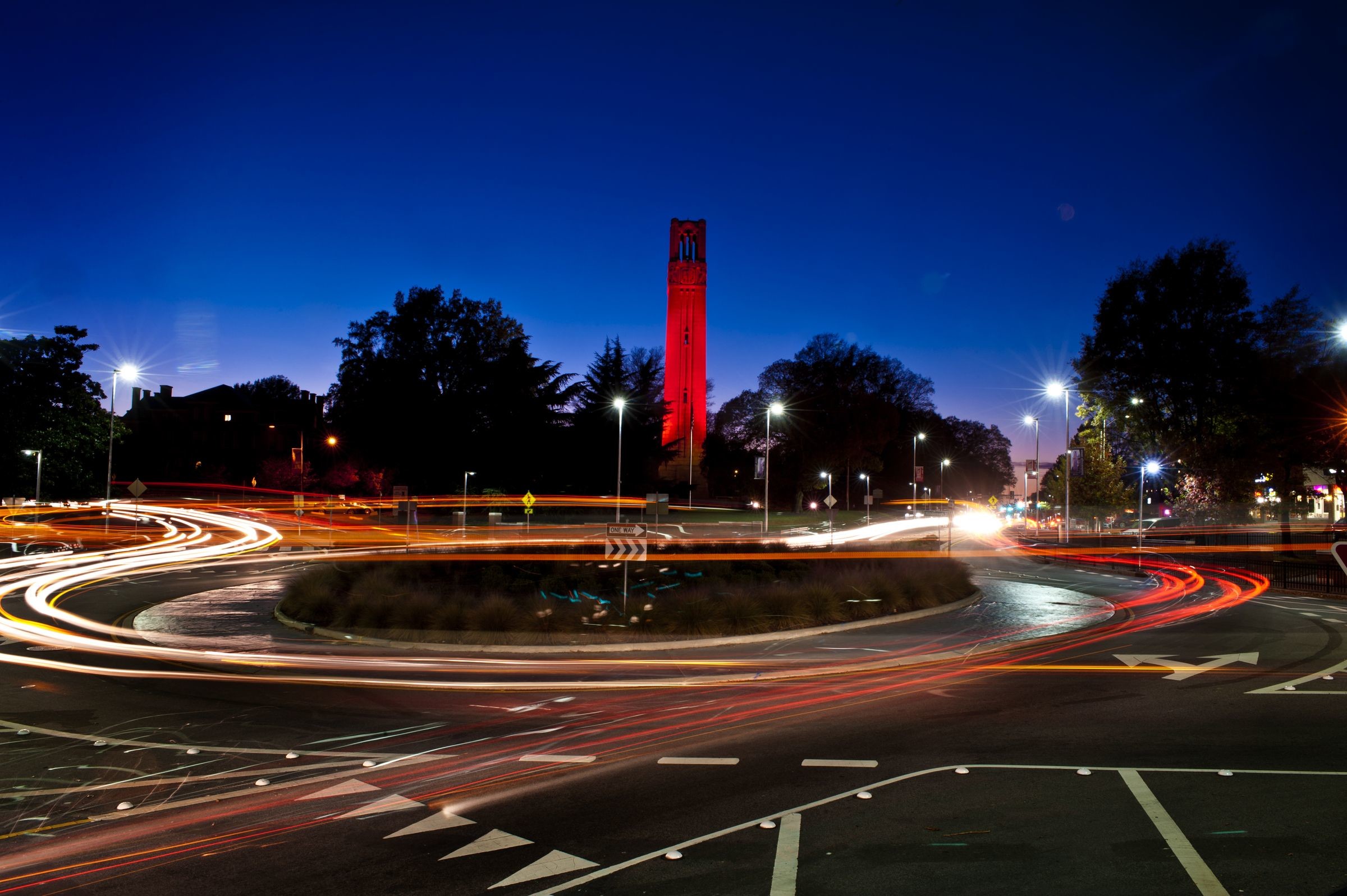 2400x1597 The Belltower at night on North Carolina State University campus.
