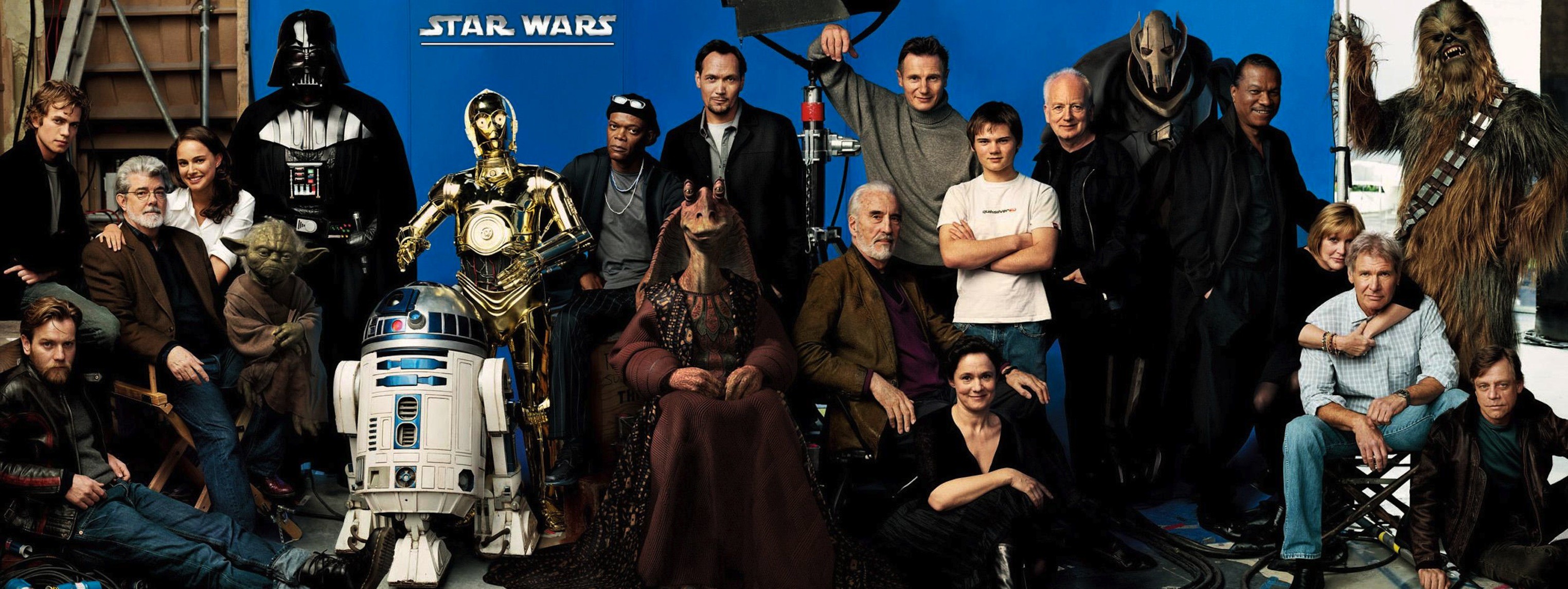 3048x1145 Movie - Star Wars George Lucas C-3PO Jar Jar Binks Harrison Ford R2-