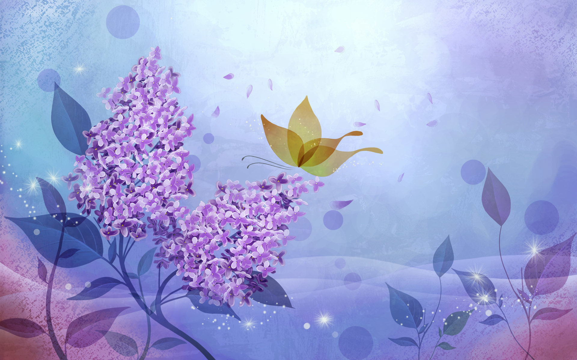 1920x1200 Purple Butterfly Background | free download the wallpaper--Purple Flowers  in Full Bloom,