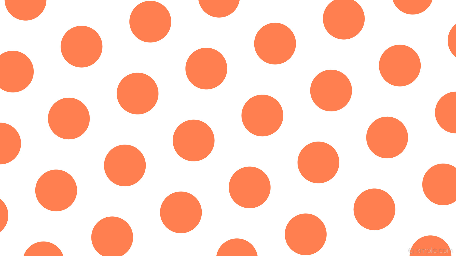 1920x1080 wallpaper white polka dots hexagon orange coral #ffffff #ff7f50 diagonal  20Â° 176px 308px