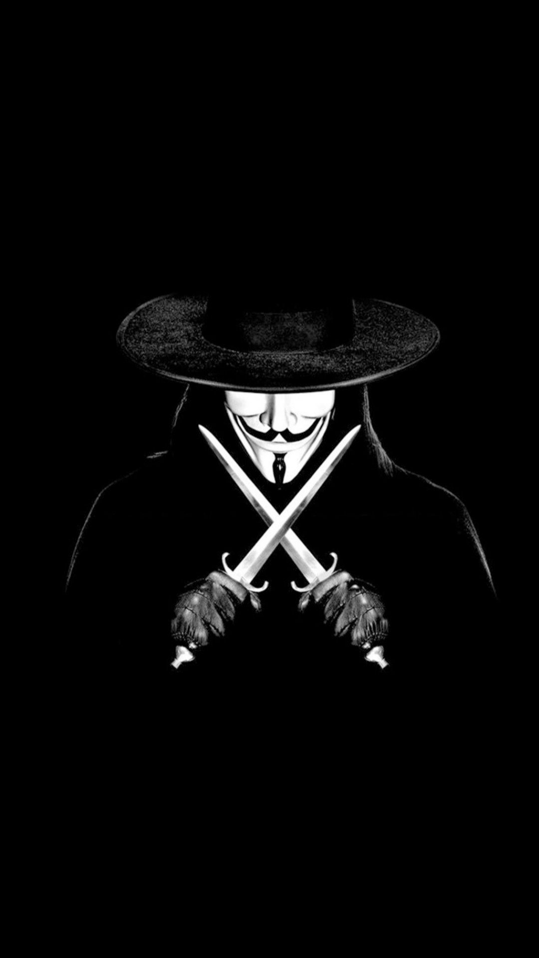 1080x1920 V For Vendetta Man With Knifes #iPhone #7 #wallpaper