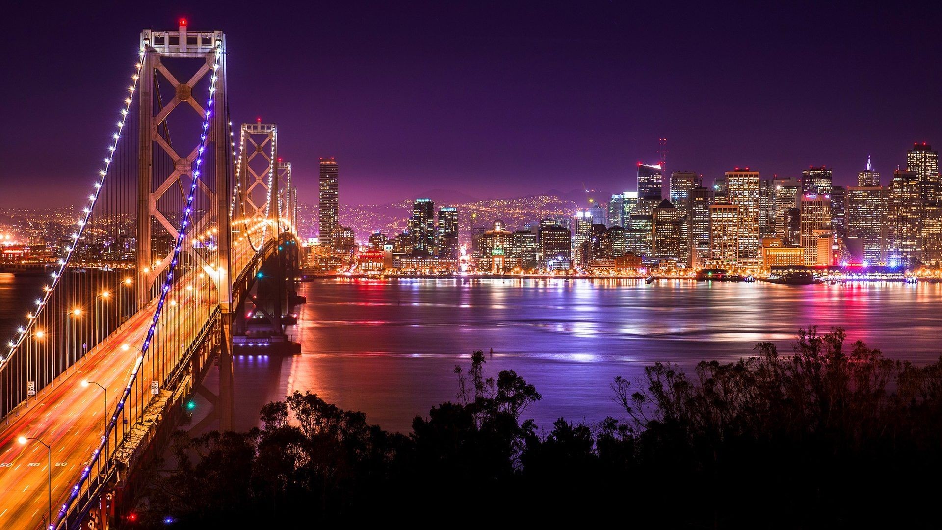 1920x1080 Golden Gate Bridge Night San Francisco Bridges Architecture High Quality  Wallpaper