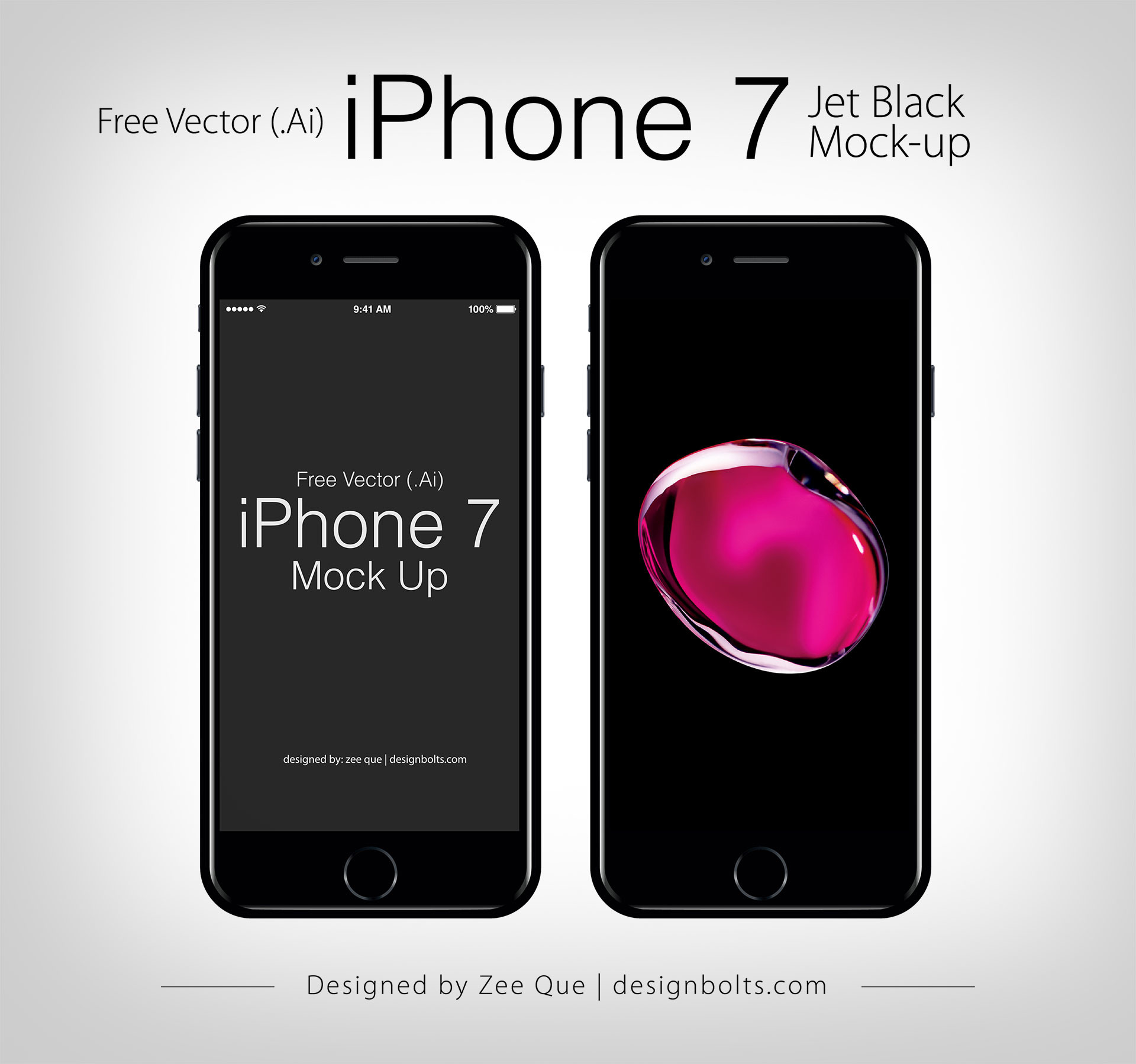 1920x1798 Free Vector Apple iPhone 7 Jet Black Mock-up In Ai & EPS Format
