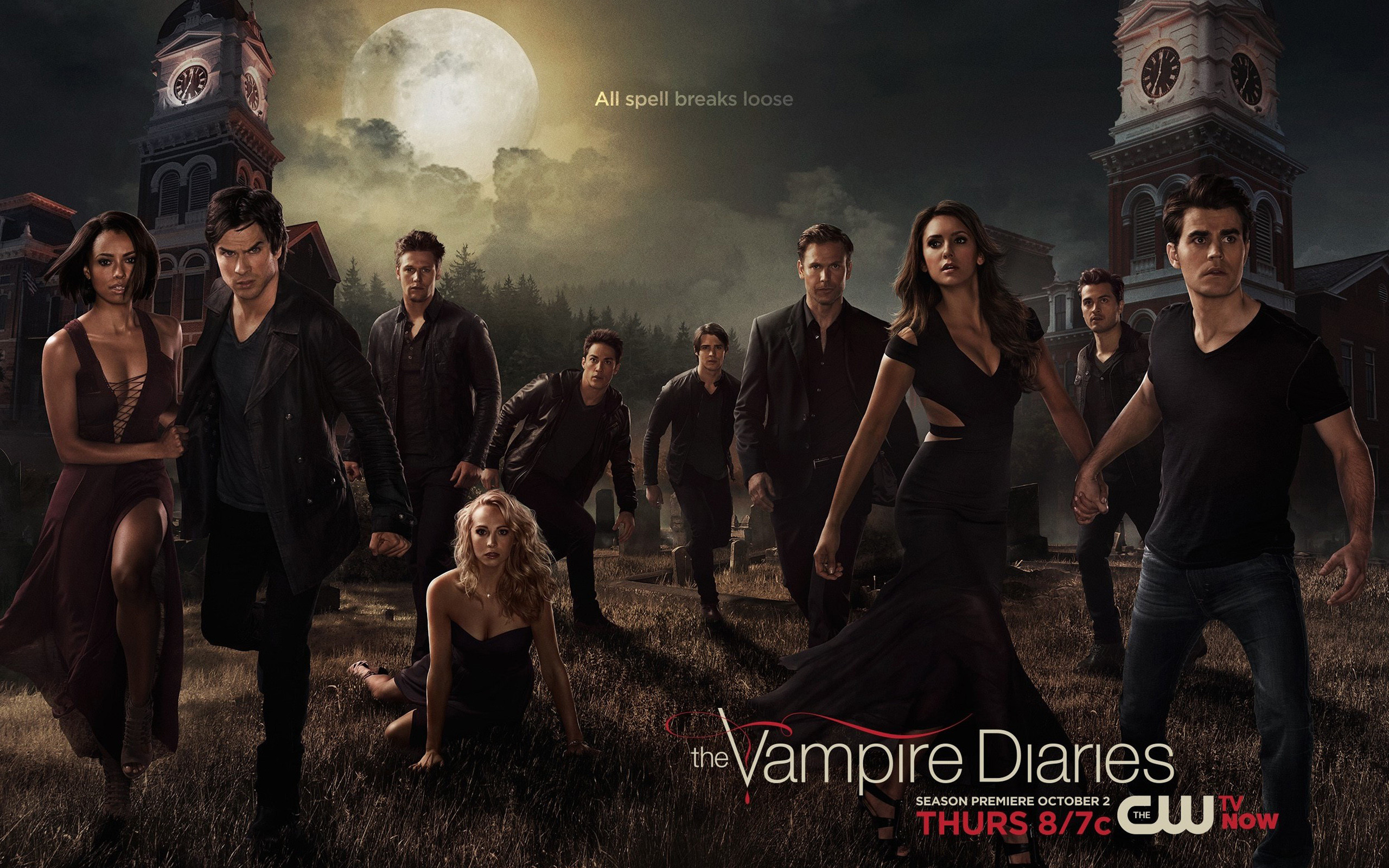2560x1600 Exclusive: "The Vampire Diaries" Season 6 Poster Tears Damon And Elena  Apart. You can see our Historic Courthouse in the back of the poster!