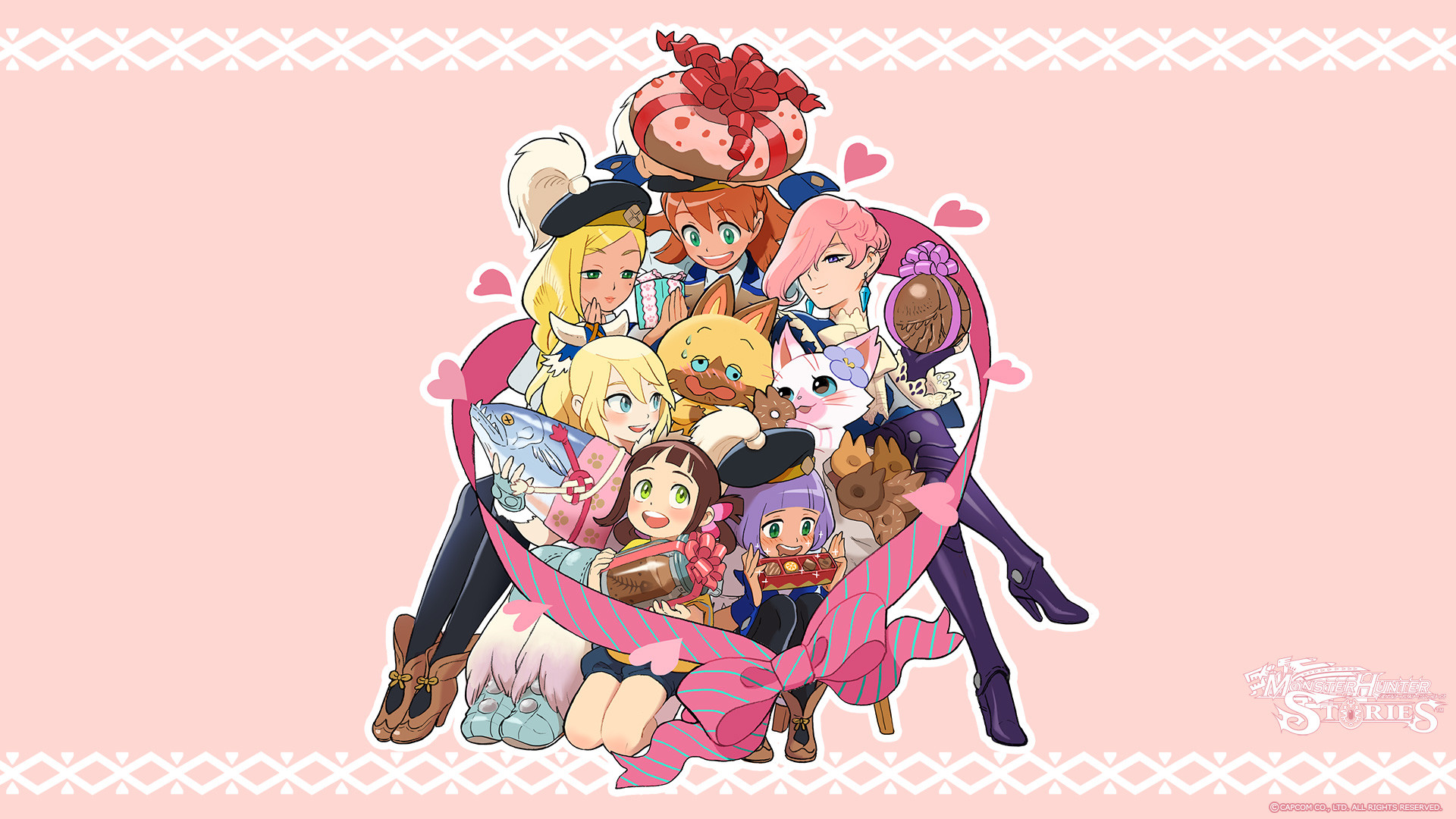 1920x1080 Monster Hunter Stories - special Valentine's Day wallpaper available