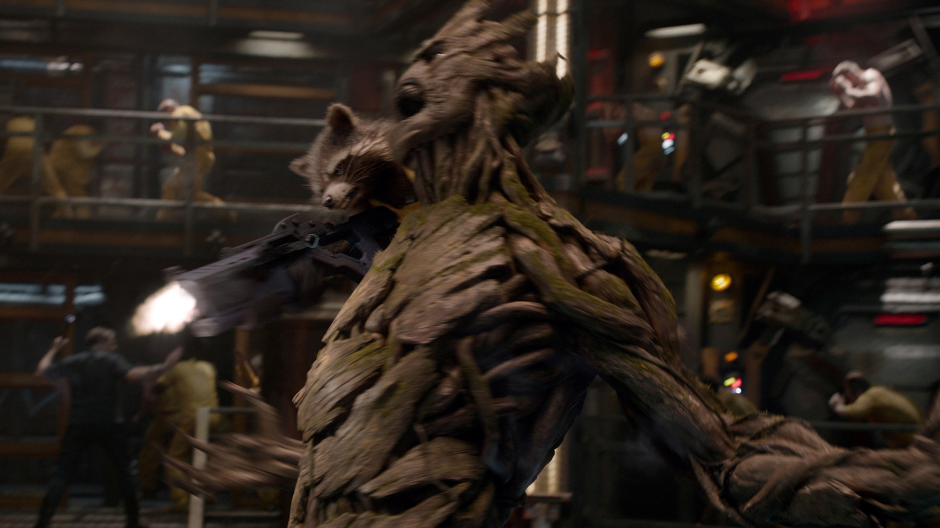 1920x1080 groot and rocket raccoon in guardians of the galaxy movie