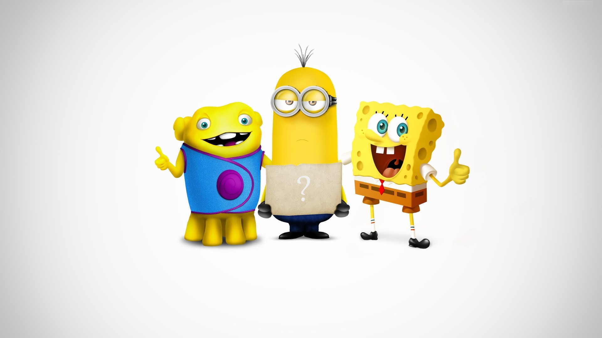 1920x1080 Minion, SpongeBob and Kevin: