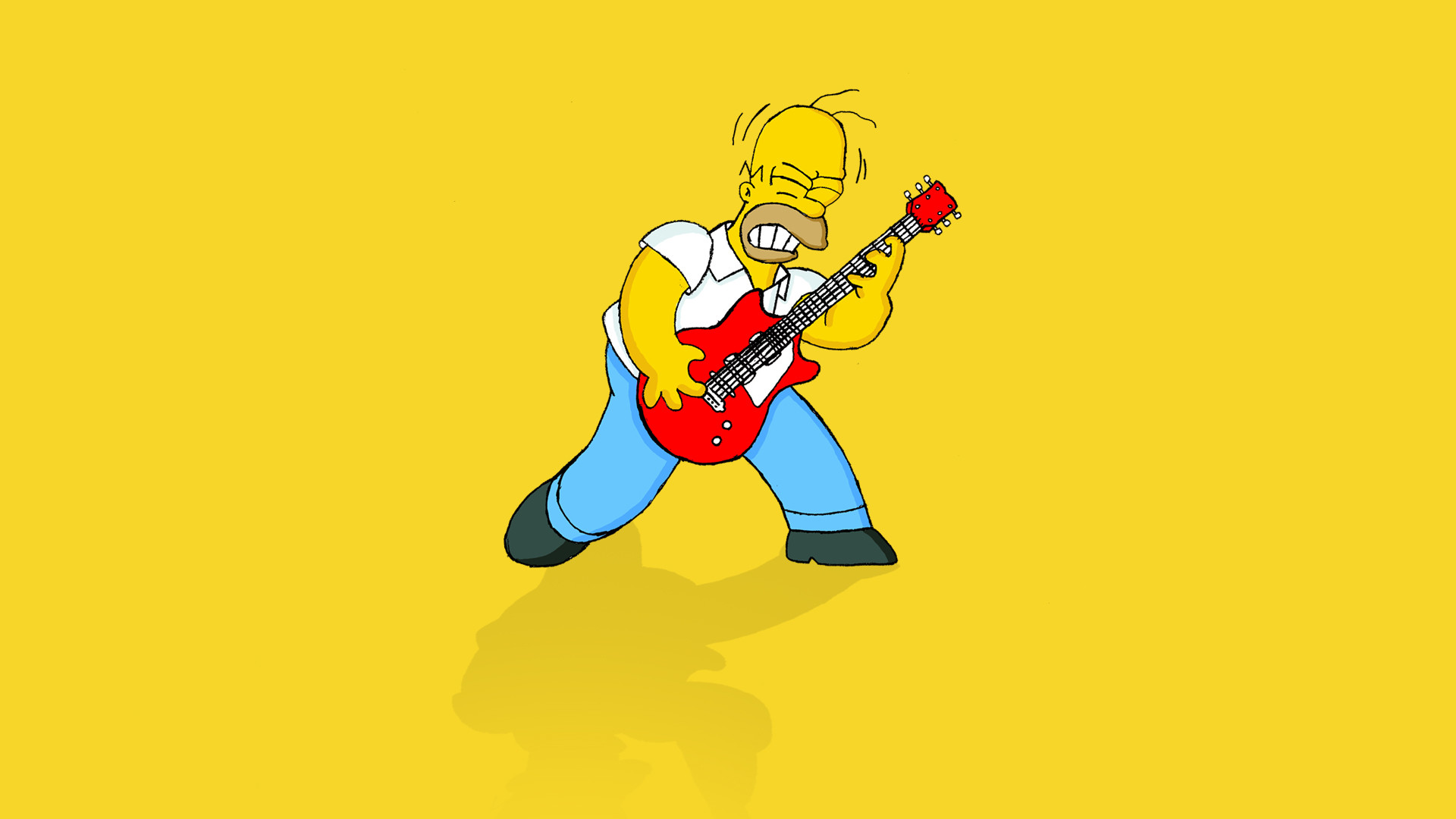 1920x1080 Homer Simpson Play Guitar Wallpaper