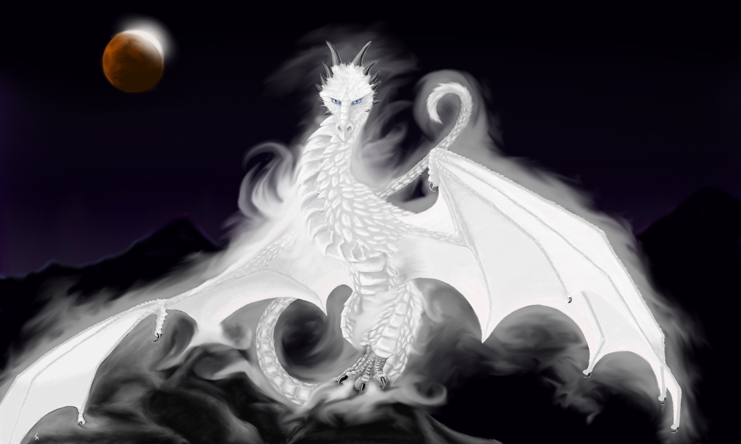 2500x1500 Fantasy White Dragon Wallpaper