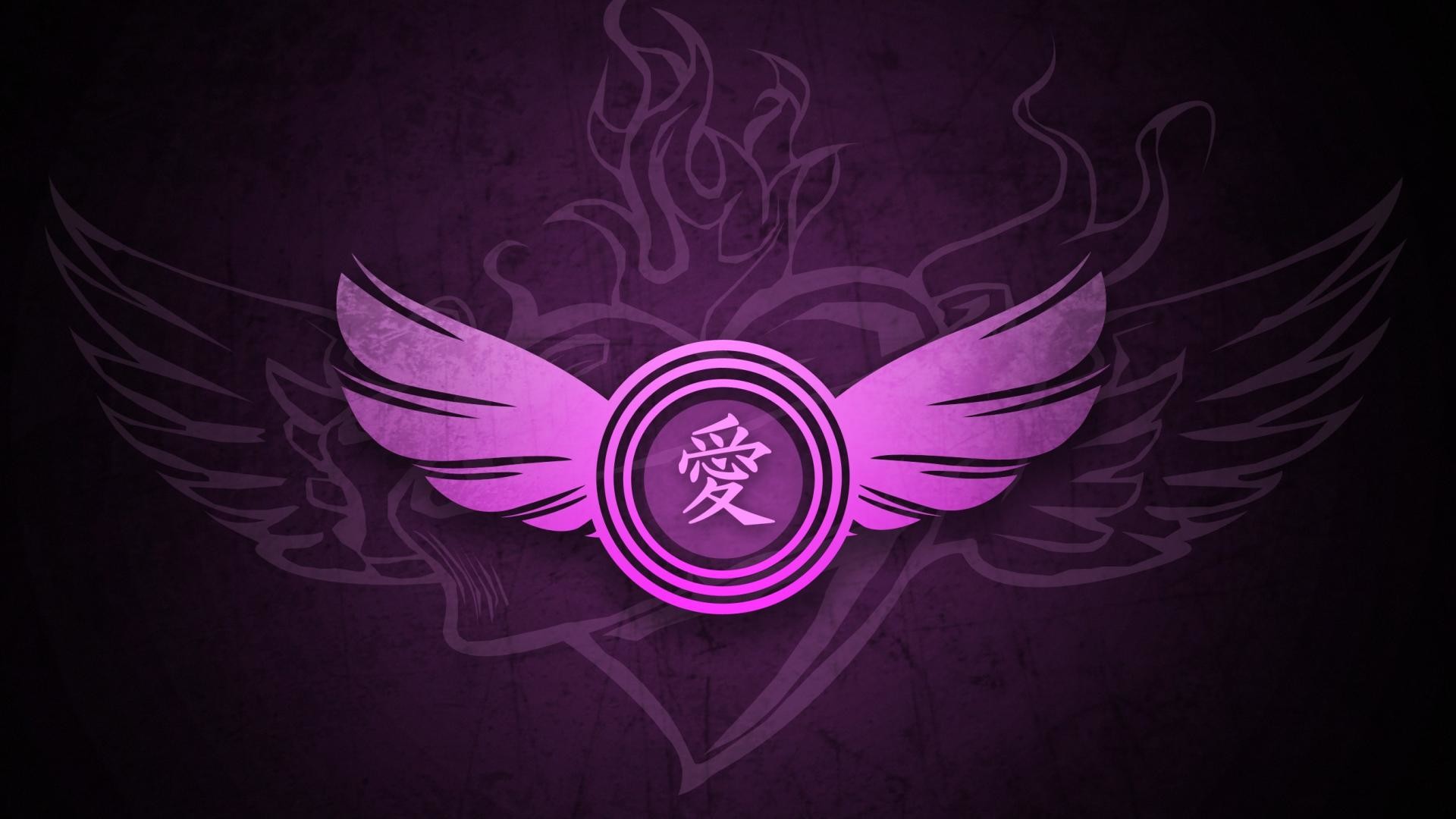 1920x1080 Pink Heart With Wings Wallpaper › Picserio