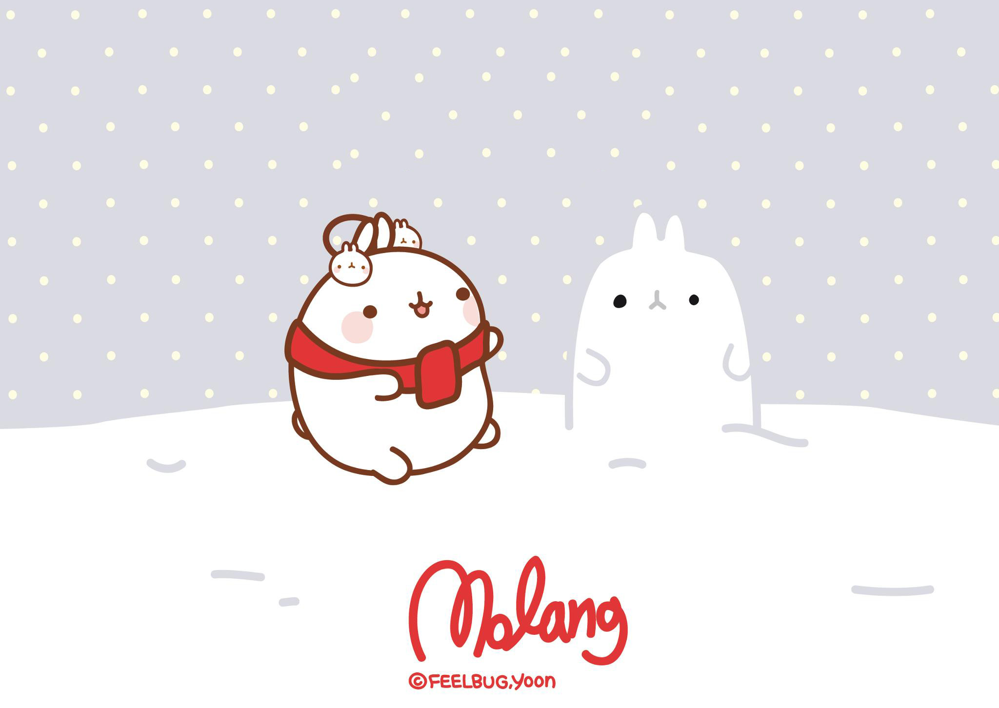 2048x1452 San-X Molang Christmas Desktop Wallpapers - Here are 3 super cute Molang  Desktop Backgrounds for Christmas! Click each image to be taken to the full  size ...