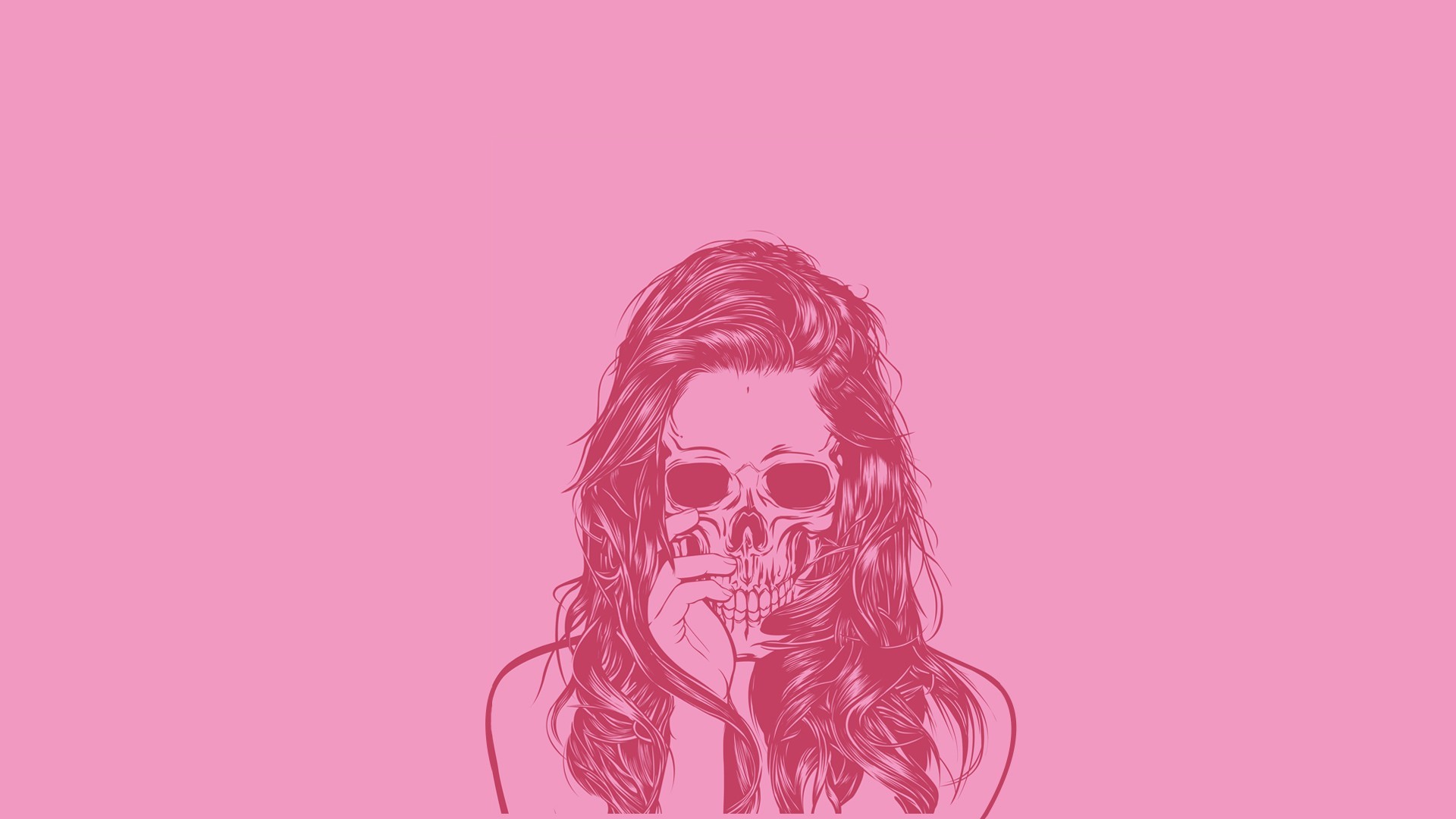 1920x1080 skull wallpapers cool girl pink. Â«Â«