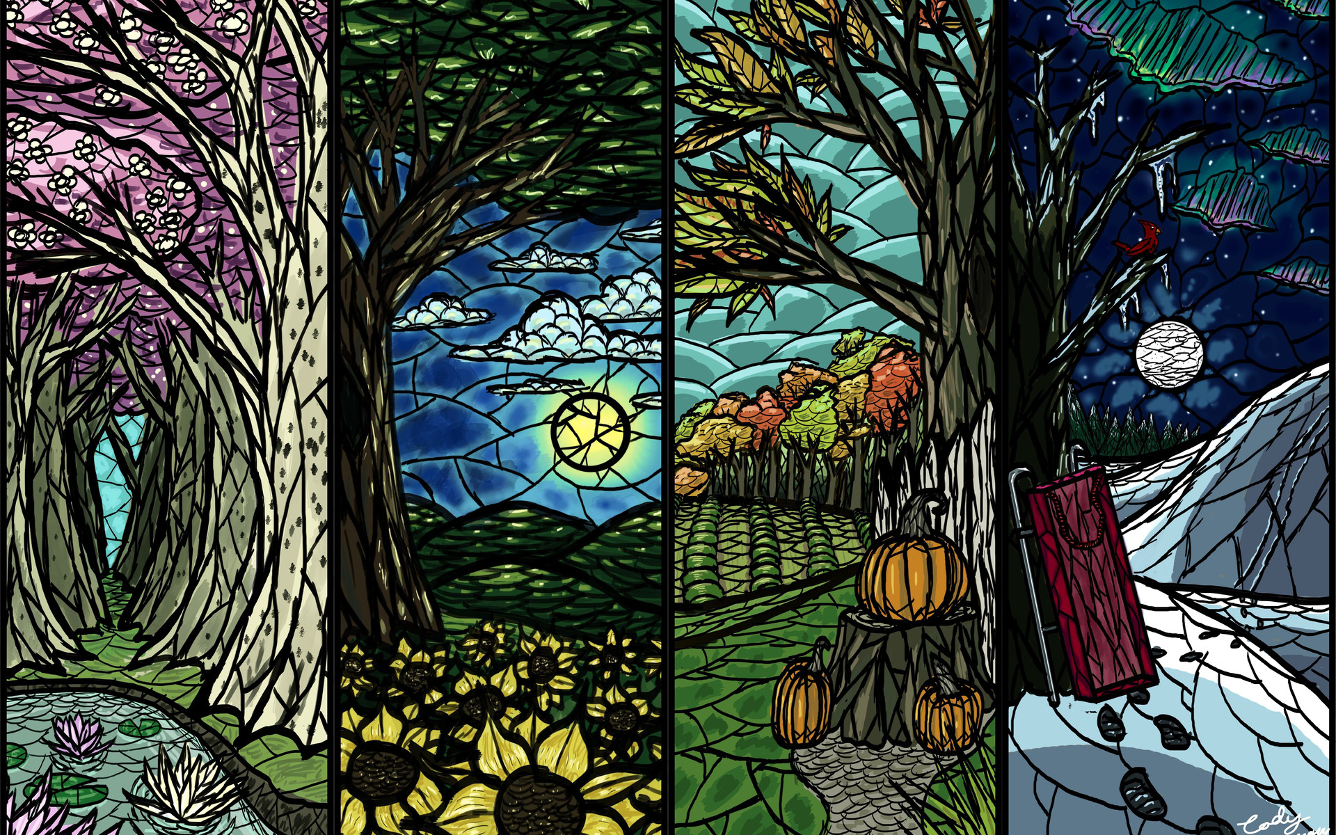 1920x1200 The Four Seasons Panels wallpapers and stock photos