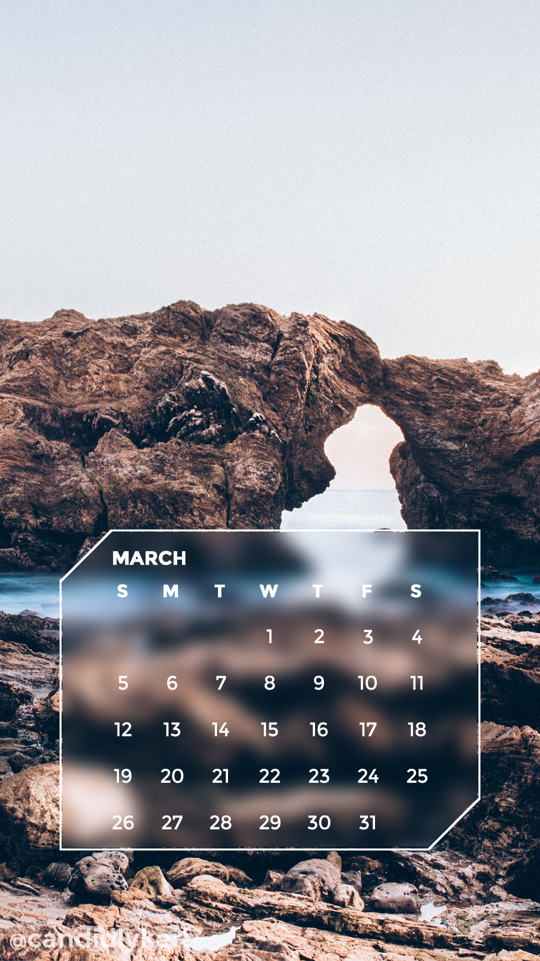 1080x1920 Ocean Cliff, warm geo shape March calendar 2017 wallpaper you can download  for free on