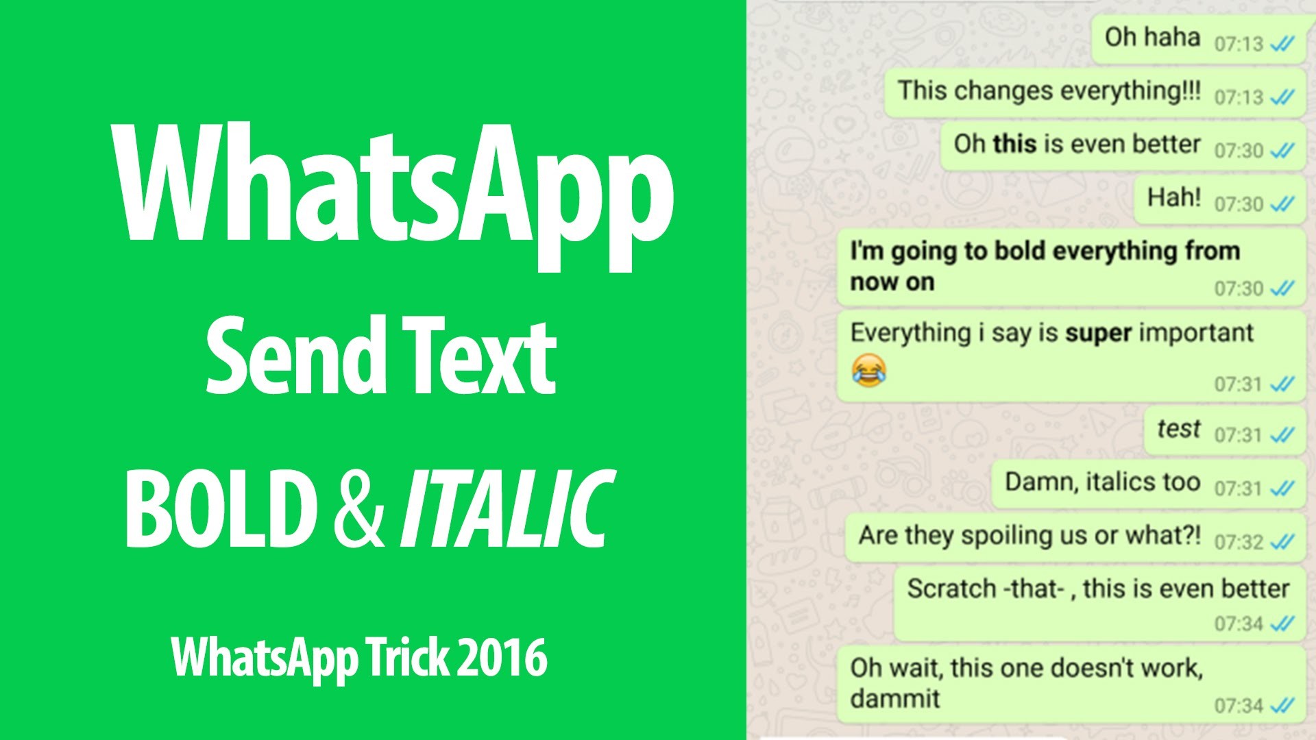 1920x1080 WhatsApp Tricks : How to Send Bold & Italic Text Message in W...