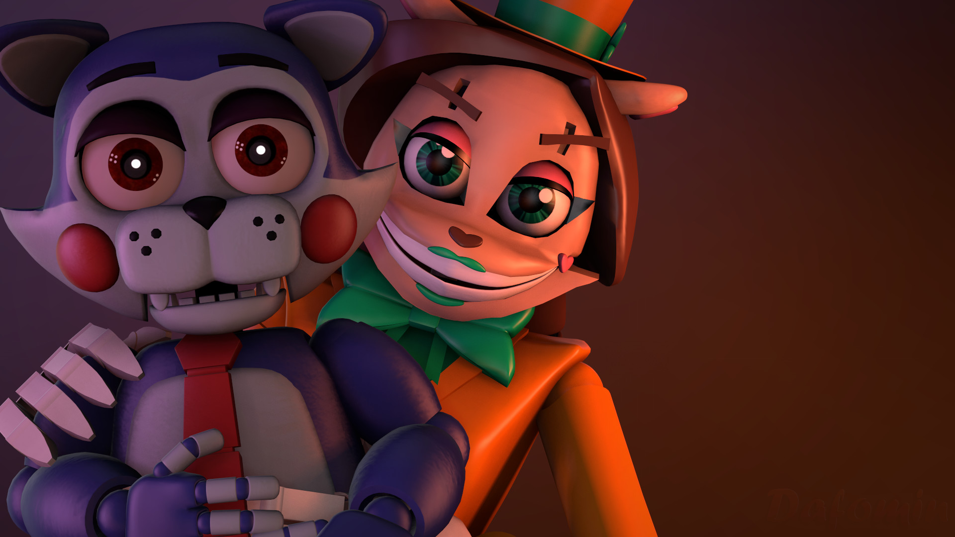 1920x1080 ... [FNAF SFM]-Wallpaper Netty and adventure Candy by Dafomin