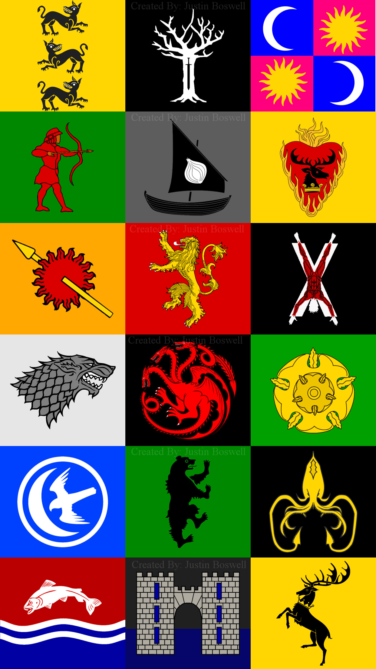 1242x2208 Game of Thrones iPhone 7 plus with Border House Sigil Wallpaper Houses  Clegane Forrester, Tarth Tarly Seaworth Baratheon Martell Lannister Bolton  Stark ...