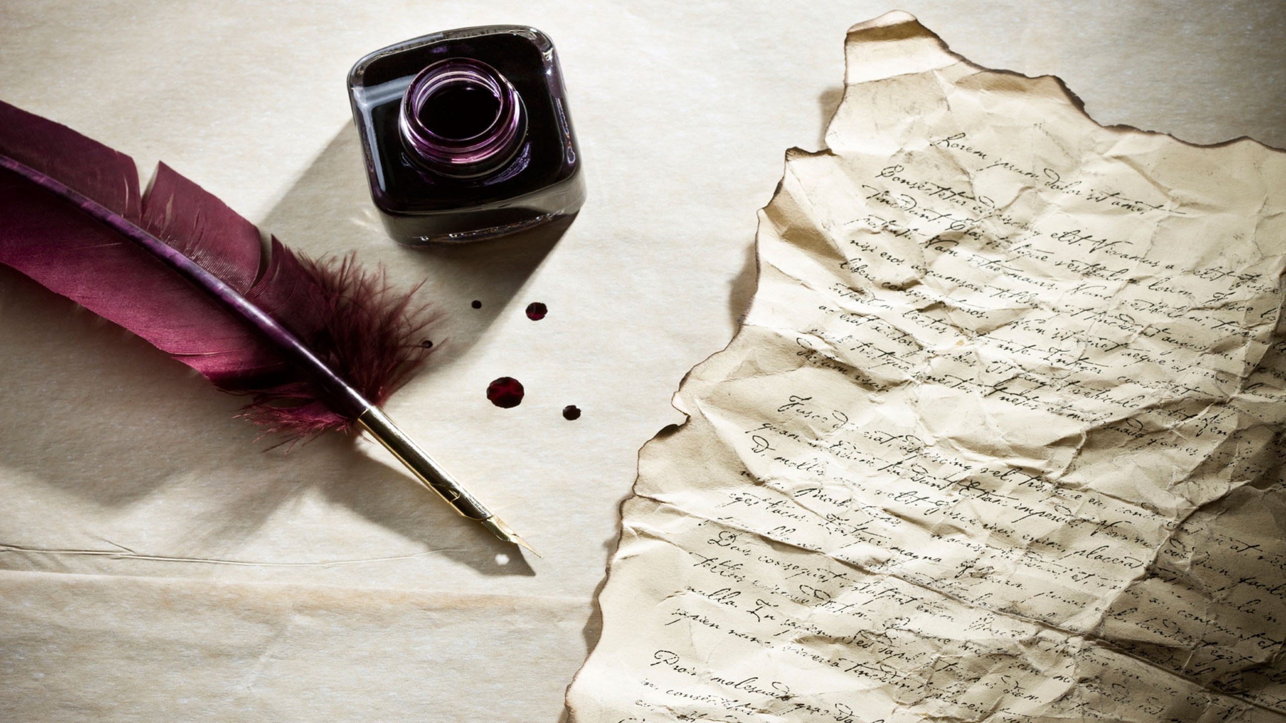 2560x1440 feather-pen-writing-letter-with-ink-bottle-HD-wallpapers