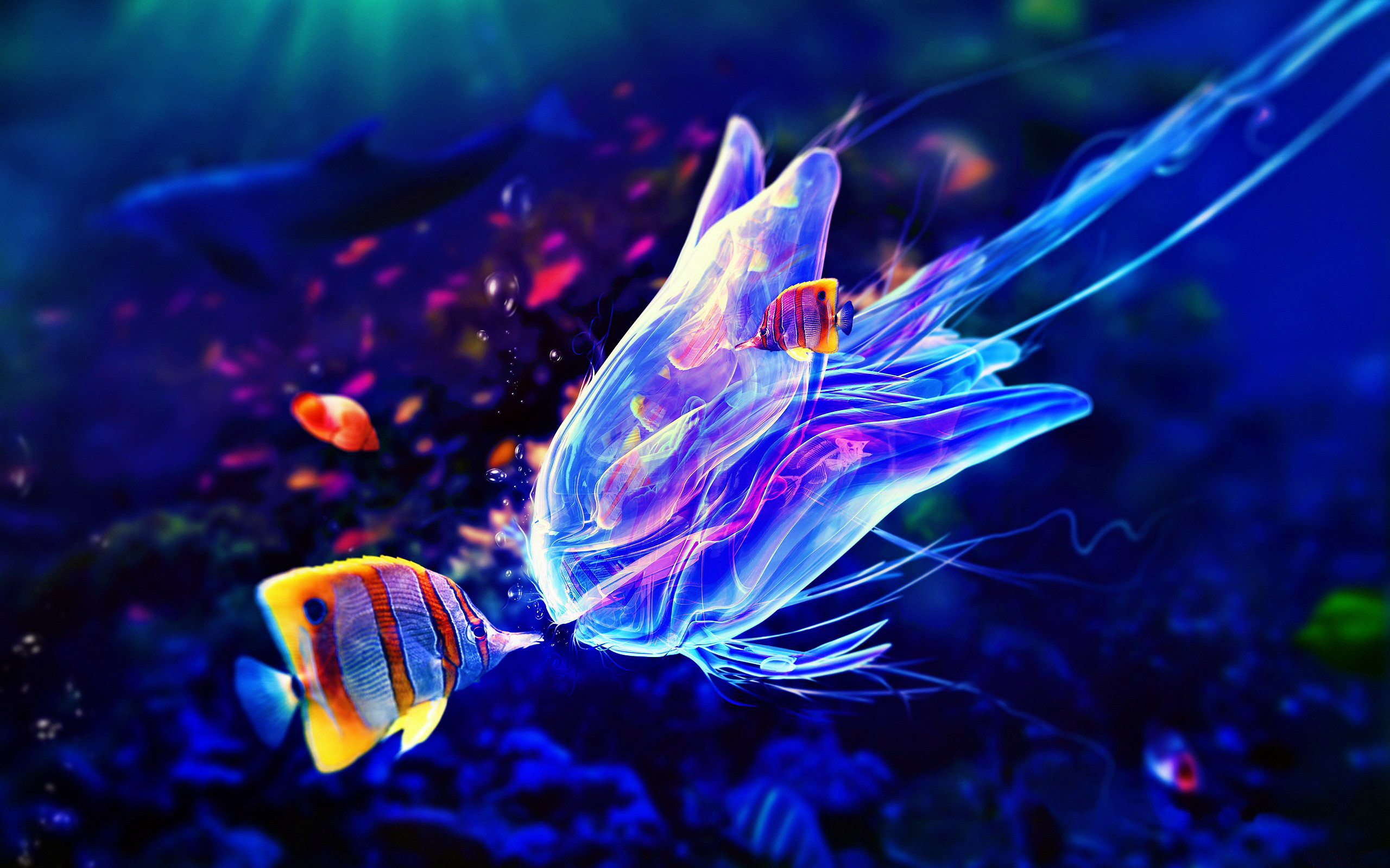 2560x1600 jelly fish 3d