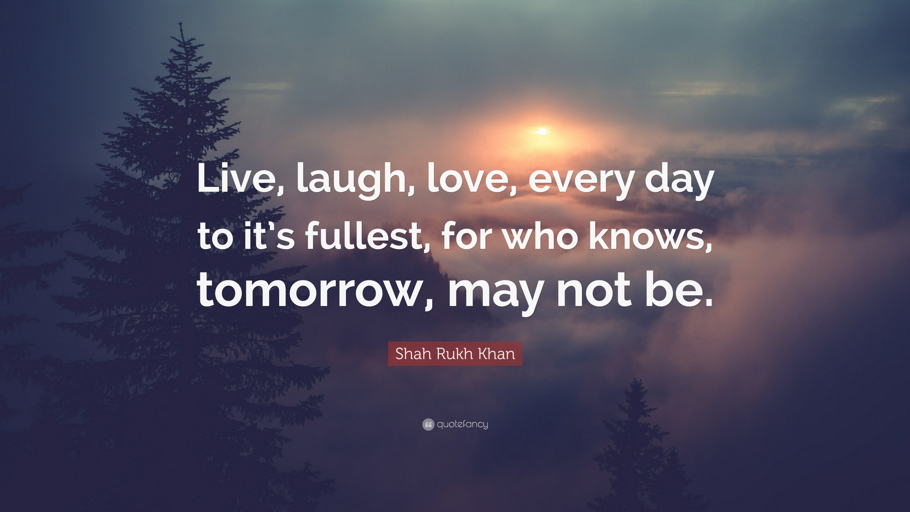 3840x2160 Shah Rukh Khan Quote: “Live, laugh, love, every day to it's