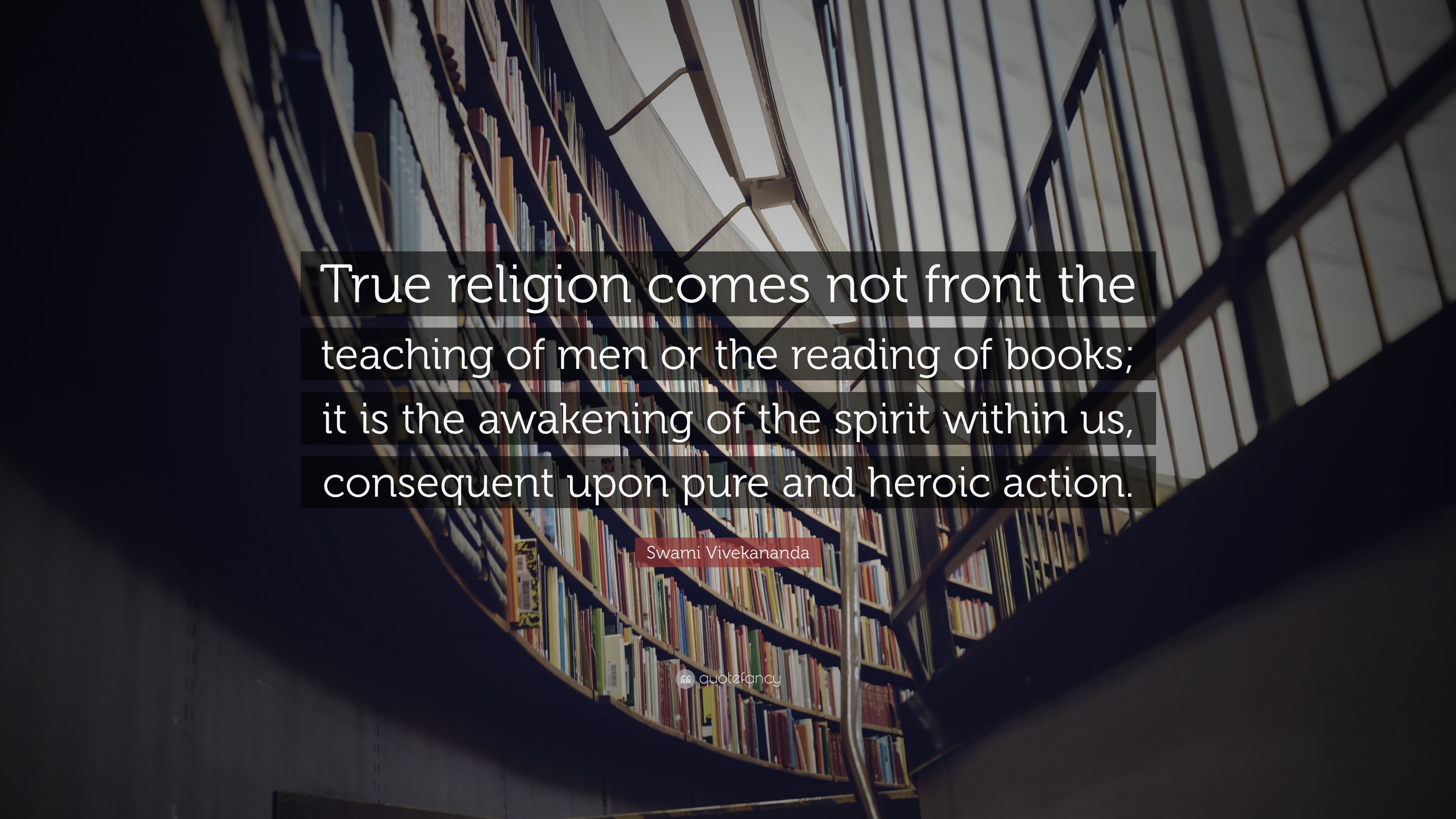 3840x2160 Swami Vivekananda Quote: “True religion comes not front the teaching of men  or the