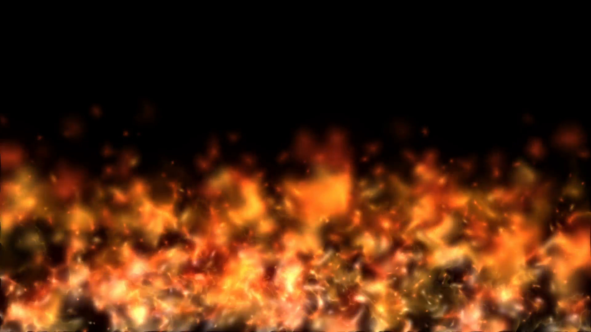 1920x1080 Seamless Looping Animation of Fire Flame on black background. HQ Video Clip