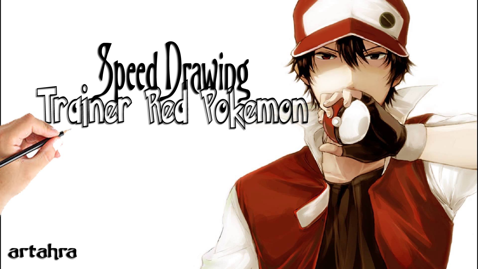 1920x1080 Speed Drawing Trainer Red Pokemon [Team Red ãã±ã¢ã³ ]