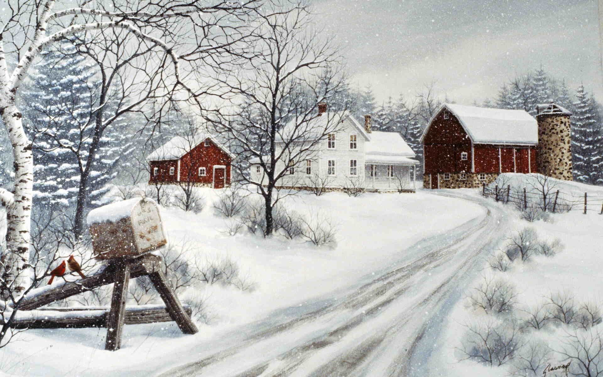 1920x1200 Winter on the Farm ~ Kathy Glasnap