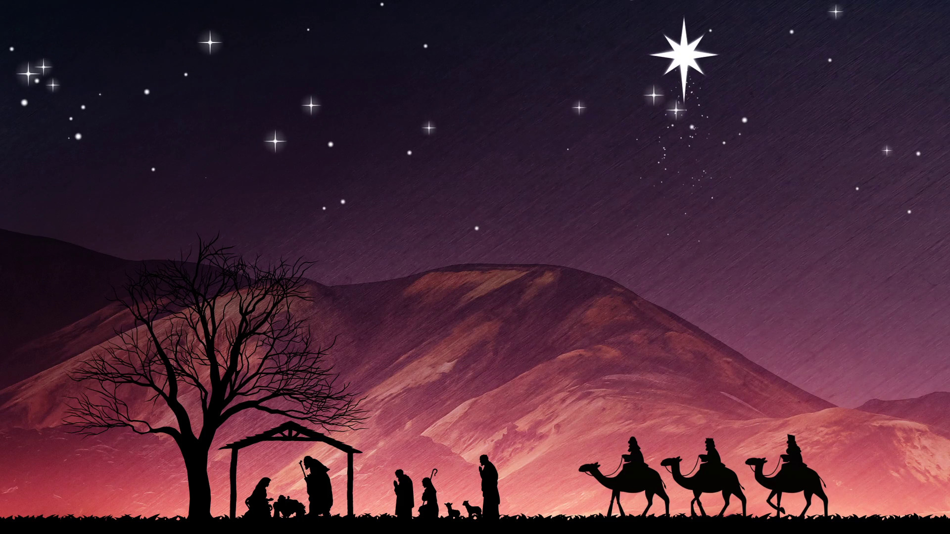 1920x1080 Christmas Nativity Scene. Shepherds Wise Me And Large Bethlehem Star Motion  Background - VideoBlocks